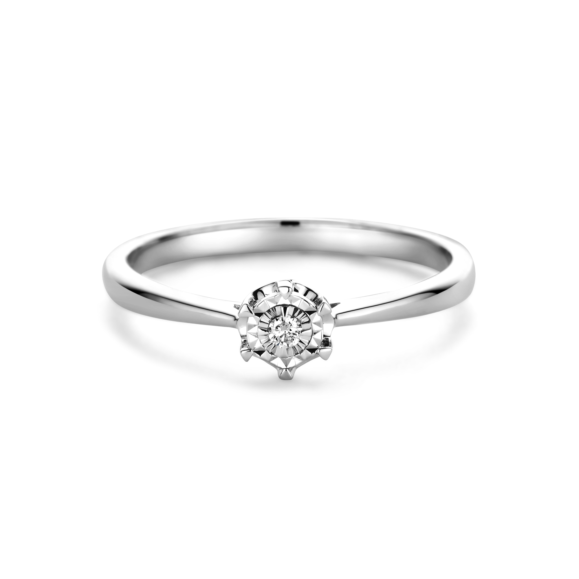 Witgouden ring met diamant R480-RO010100ADI-W