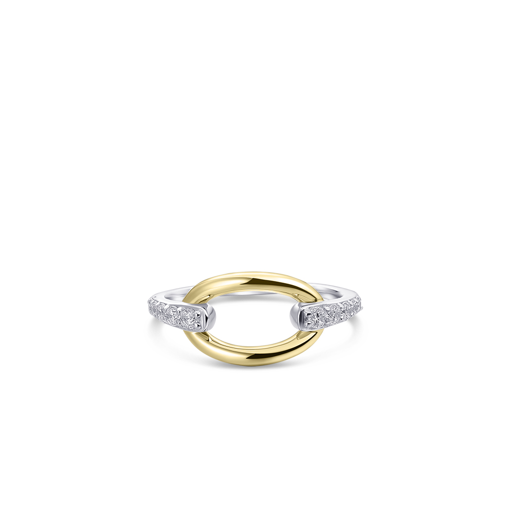 Sterling zilveren gold plated ring met zirkonia R407Y