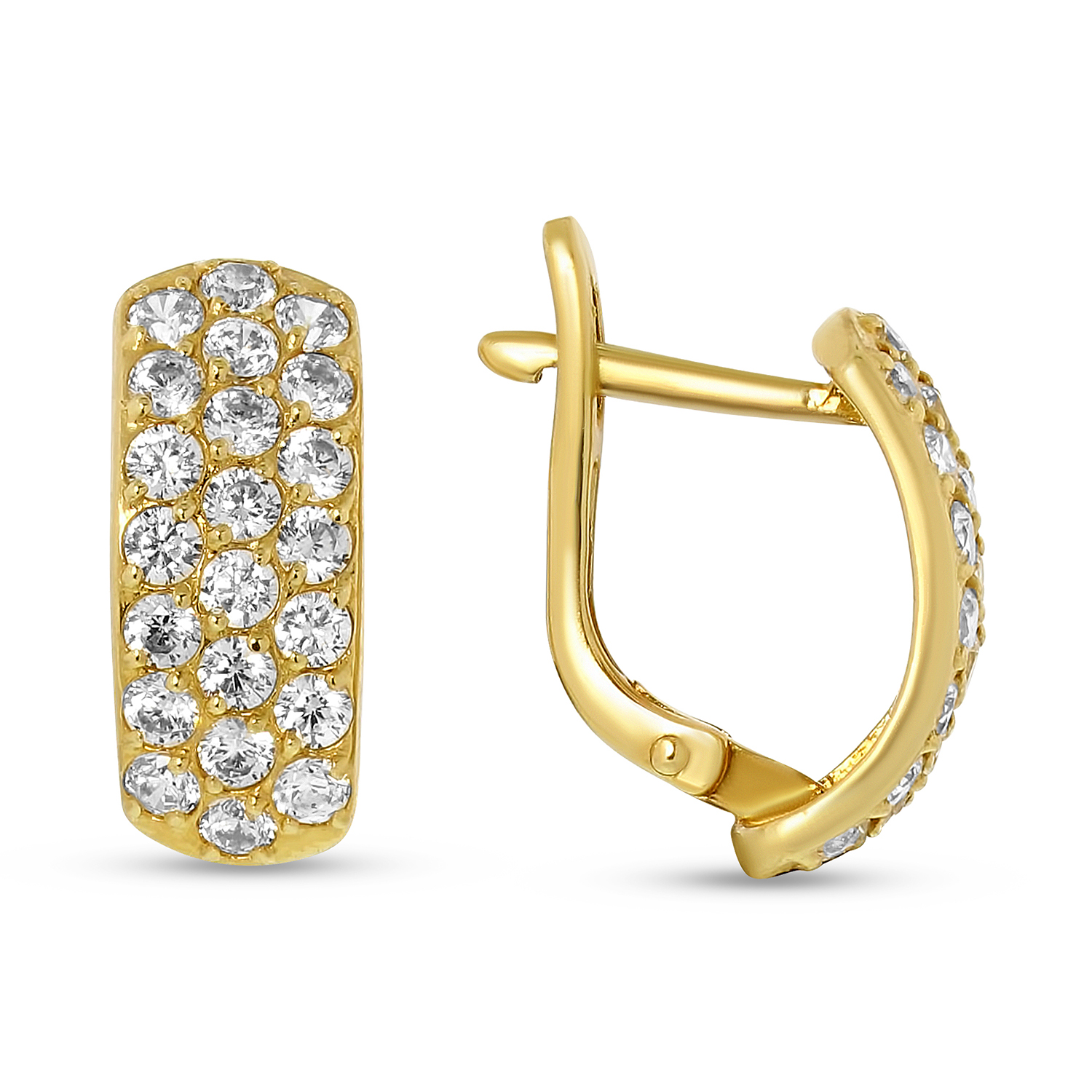 Geelgouden oorhangers met zirkonia E01-59411-Z