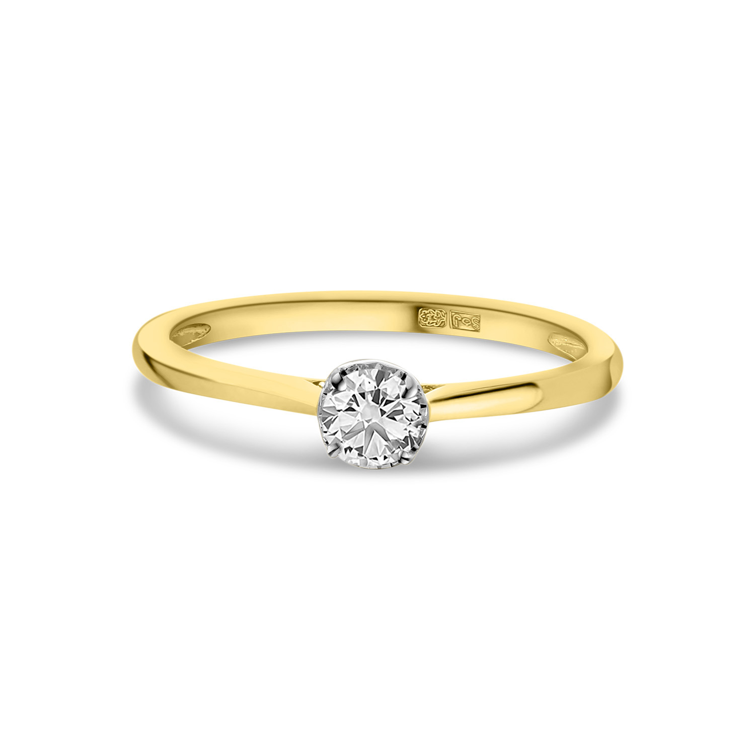 Geelgouden ring met lab grown diamant R404-R40060-LG-YW