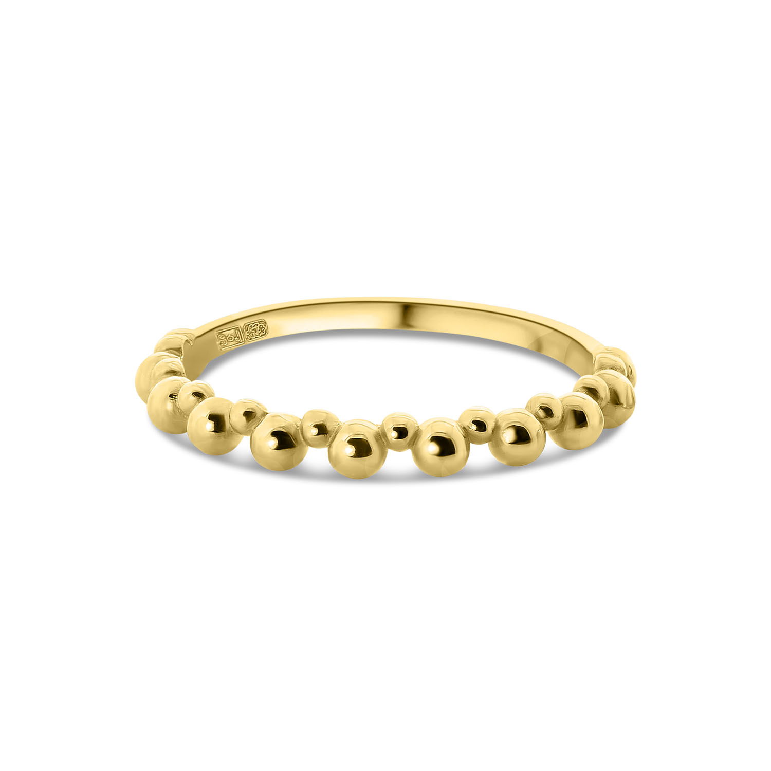 Geelgouden ring bolletjes R122-XAR6661-Y