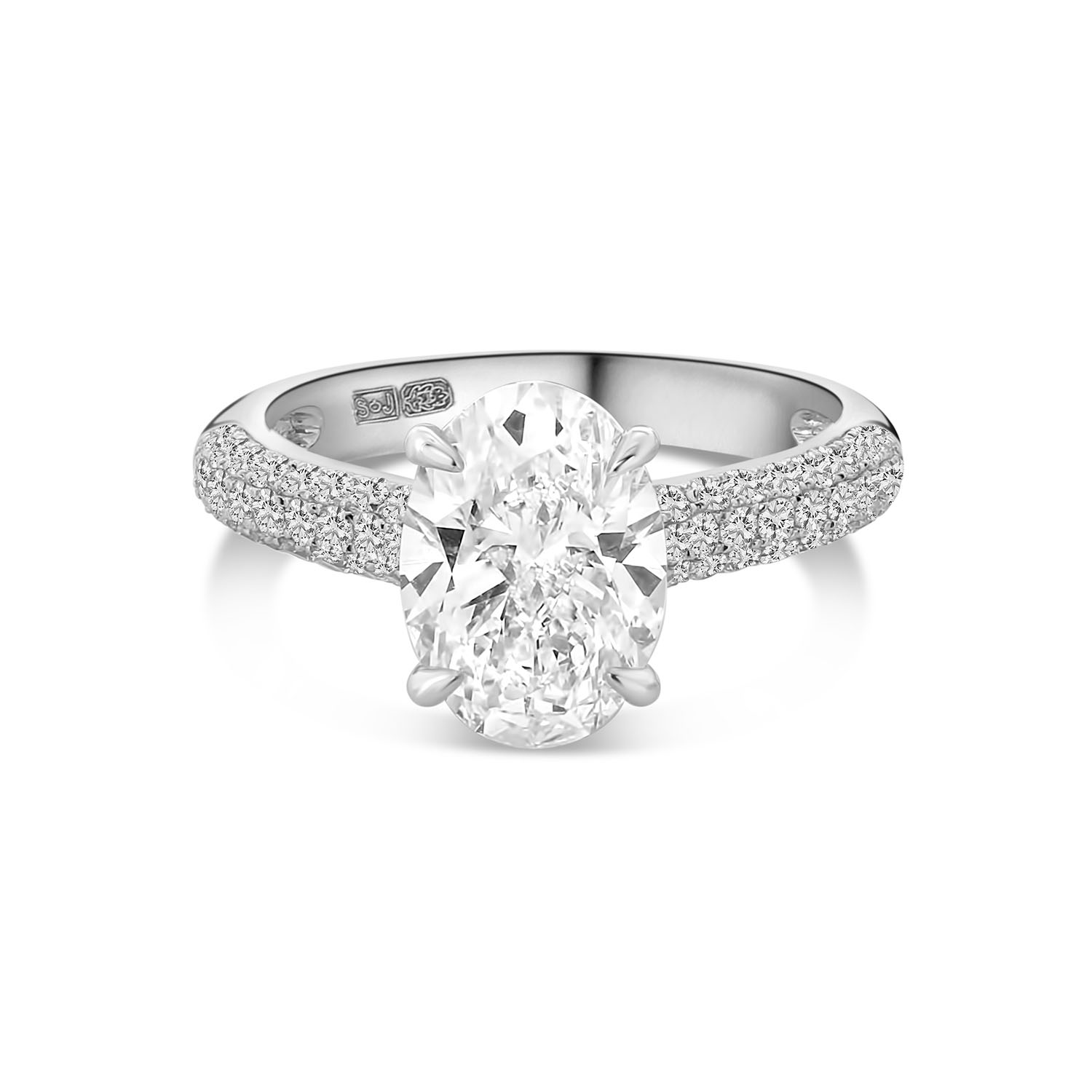 Witgouden Ring met Ovaalgeslepen Lab Grown Diamant – R480-MLN-0692-FLG-W