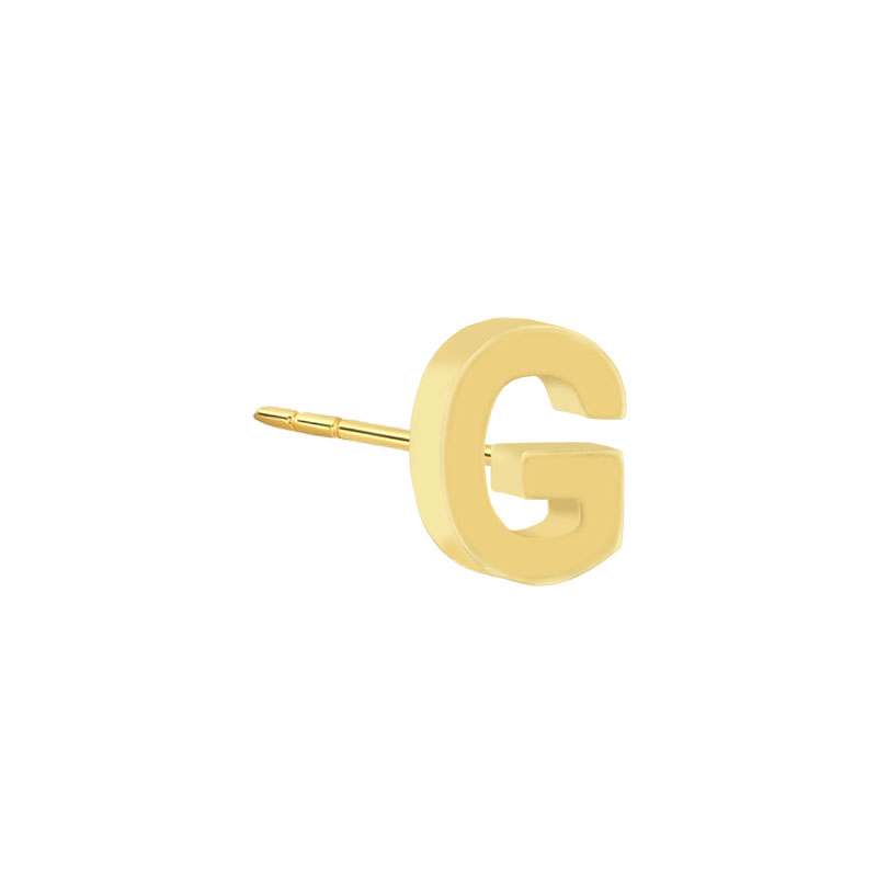 Geelgouden oorknop 'G'