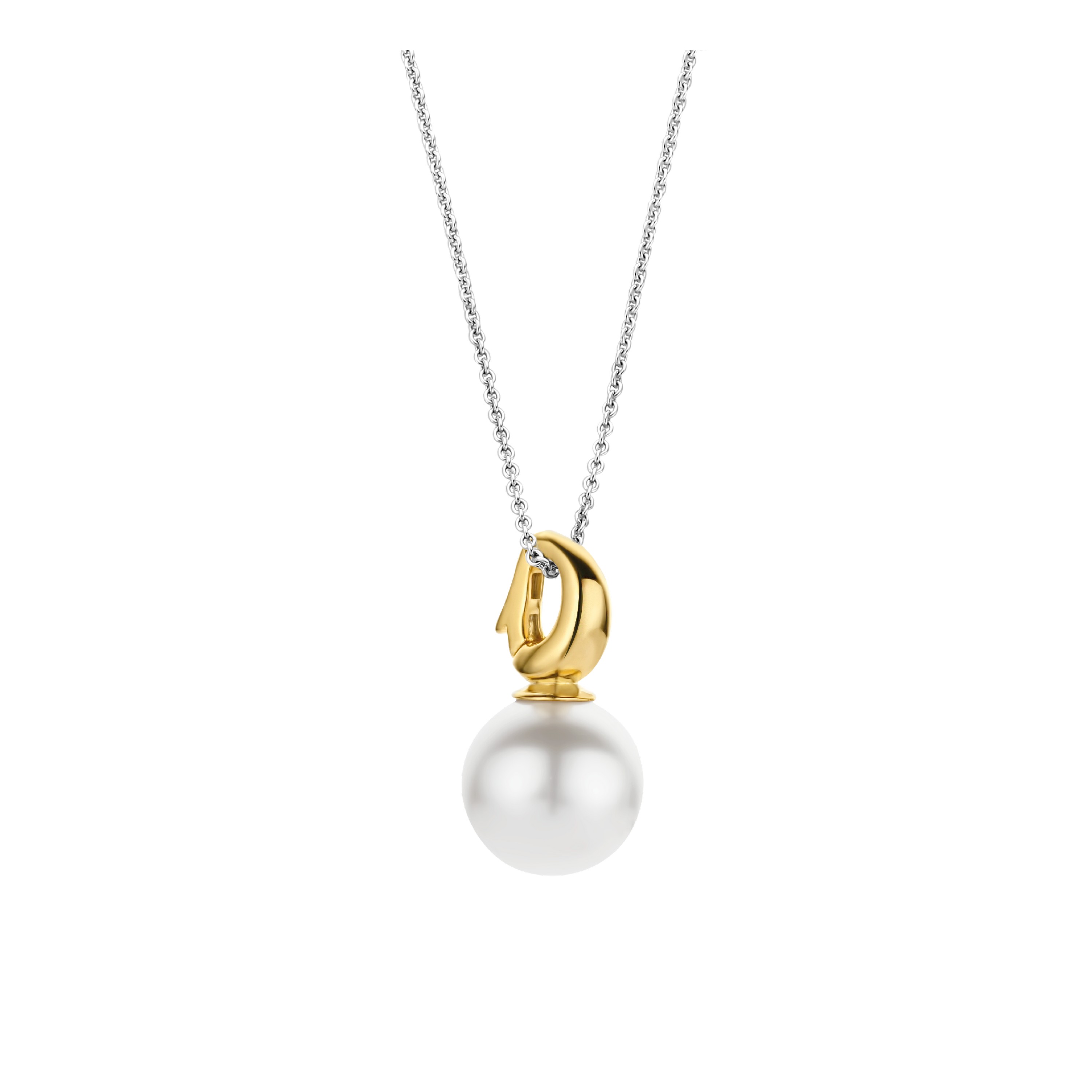 Hanger van gold plated  met parel 6805PW
