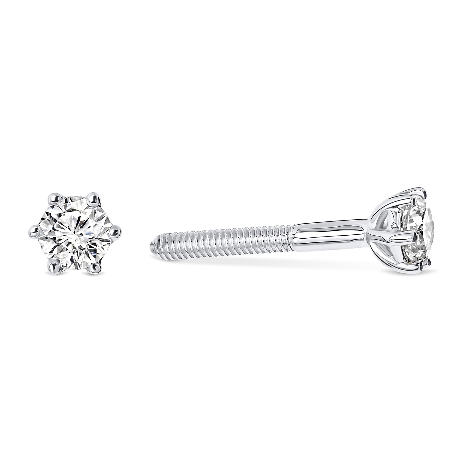 Witgouden oorknoppen met diamant SOL-W232-010-G2