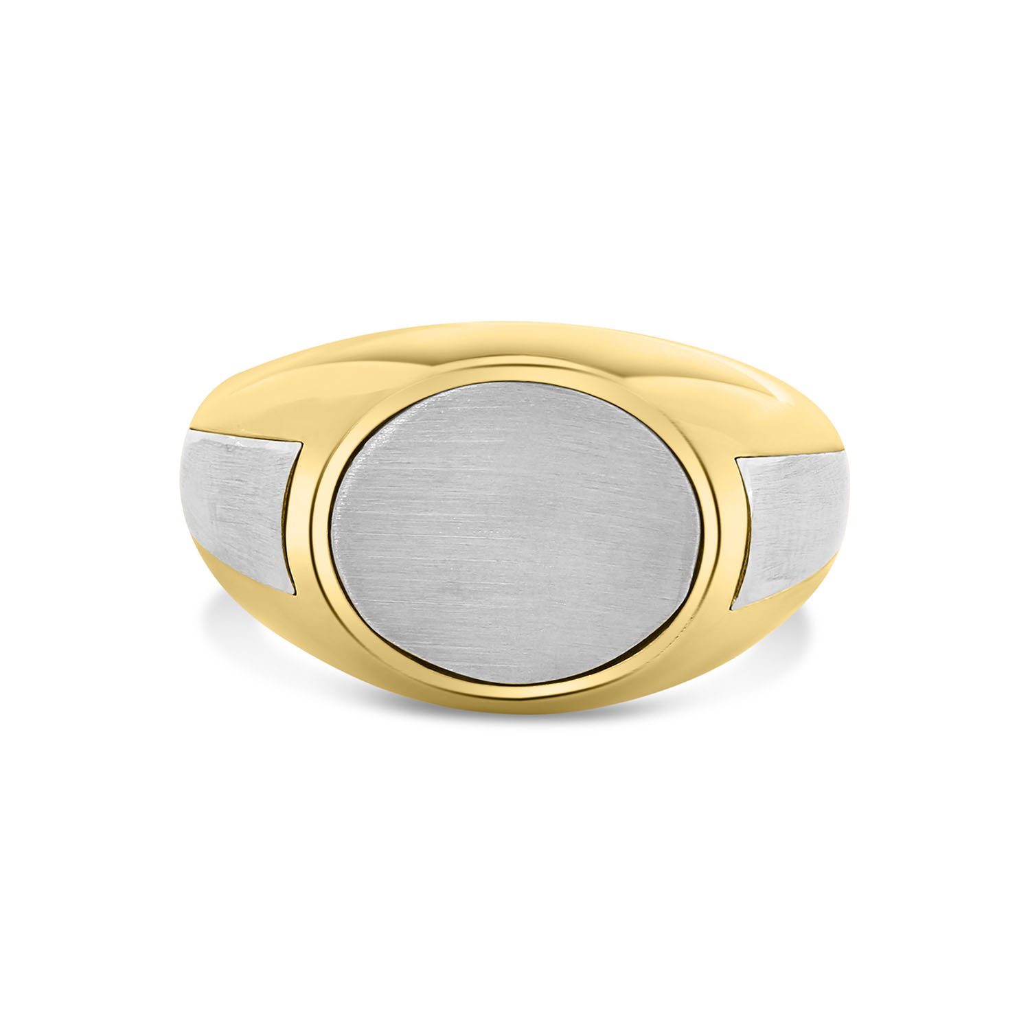 Geelgouden ring met witgouden details R122-AR506573-YW-BR-YW