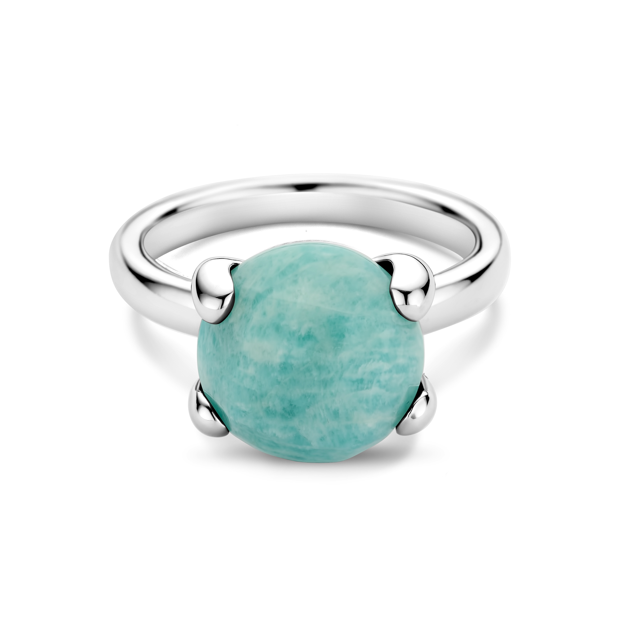 Ring Felicia Cocktail met ronde Amazoniet steen - WSBZ00013W.AZ
