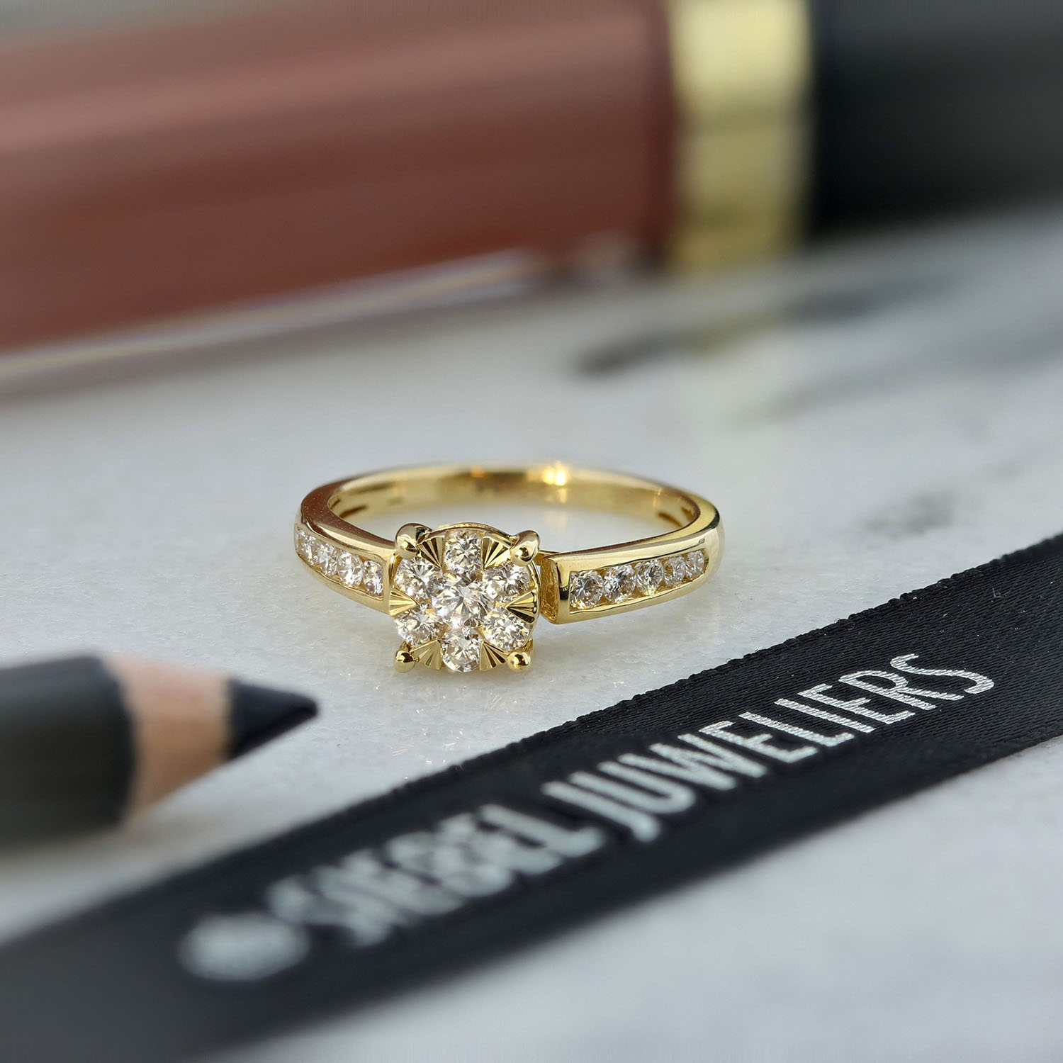 Geelgouden ring met lab grown diamanten R092-56473R016-LG-Y