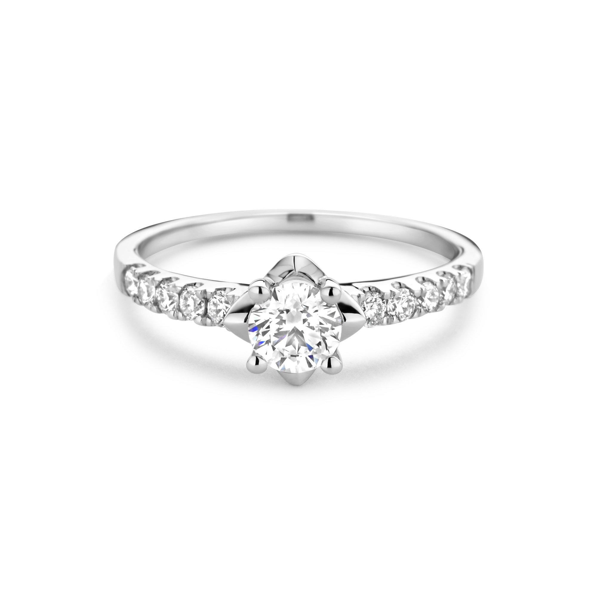 Witgouden ring met lab grown diamant
