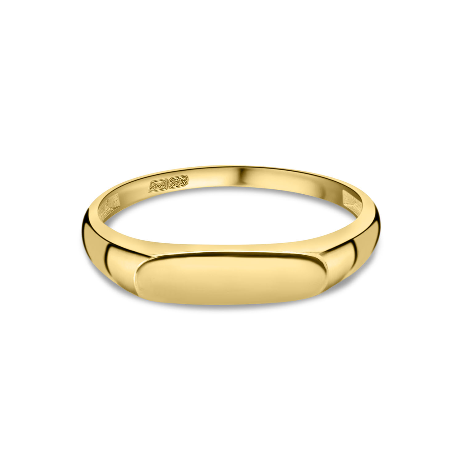 Geelgouden zegelring smal R122-XAR7077LP-Y