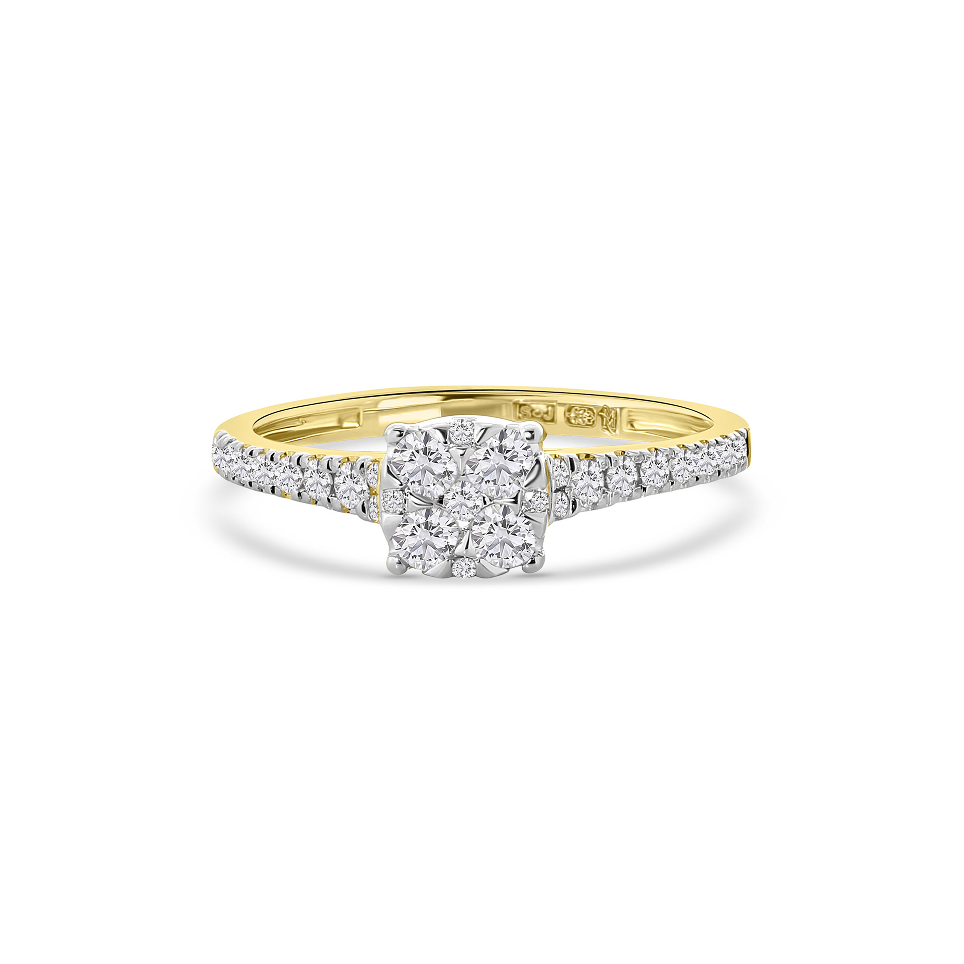 Geelgouden ring met lab grown diamanten R138-RG80909-CV-Y