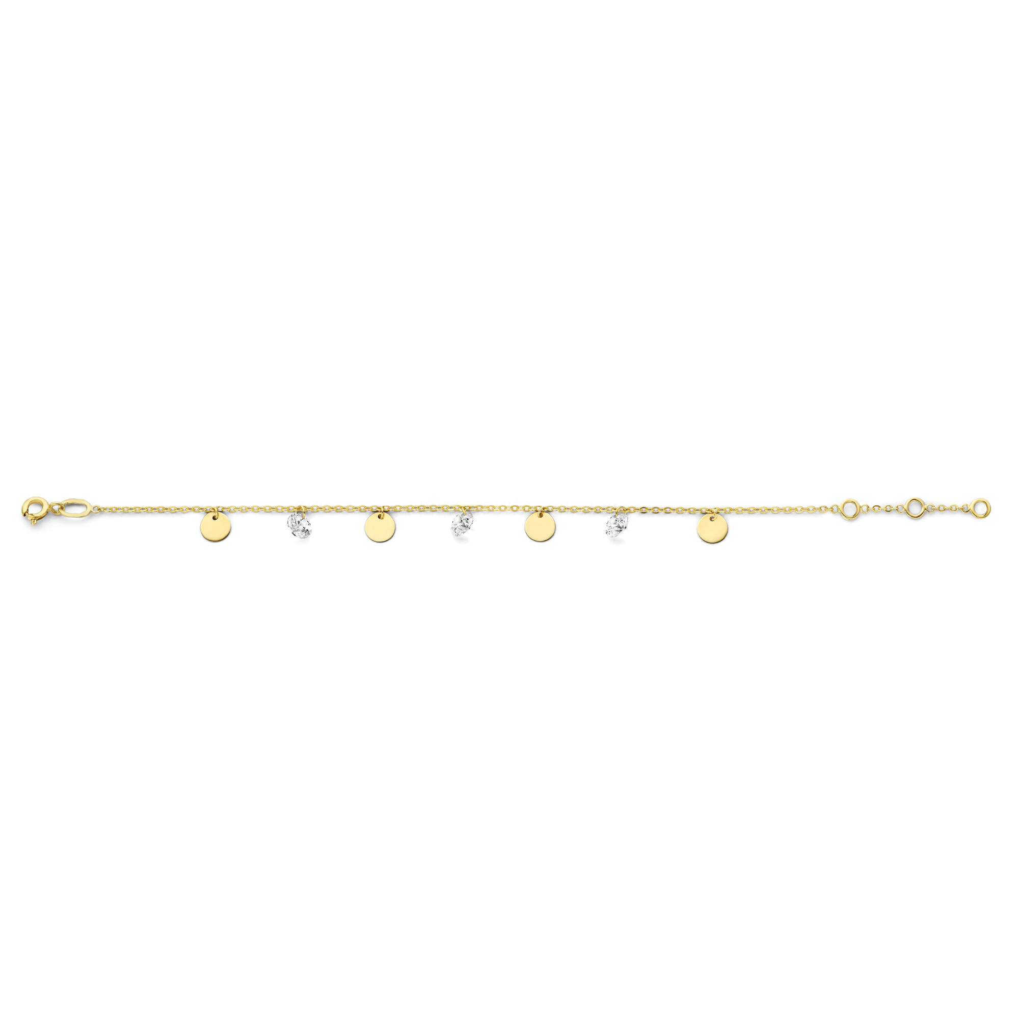 Geelgouden bedelarmband met zirkonia B137-60223-Z-Y