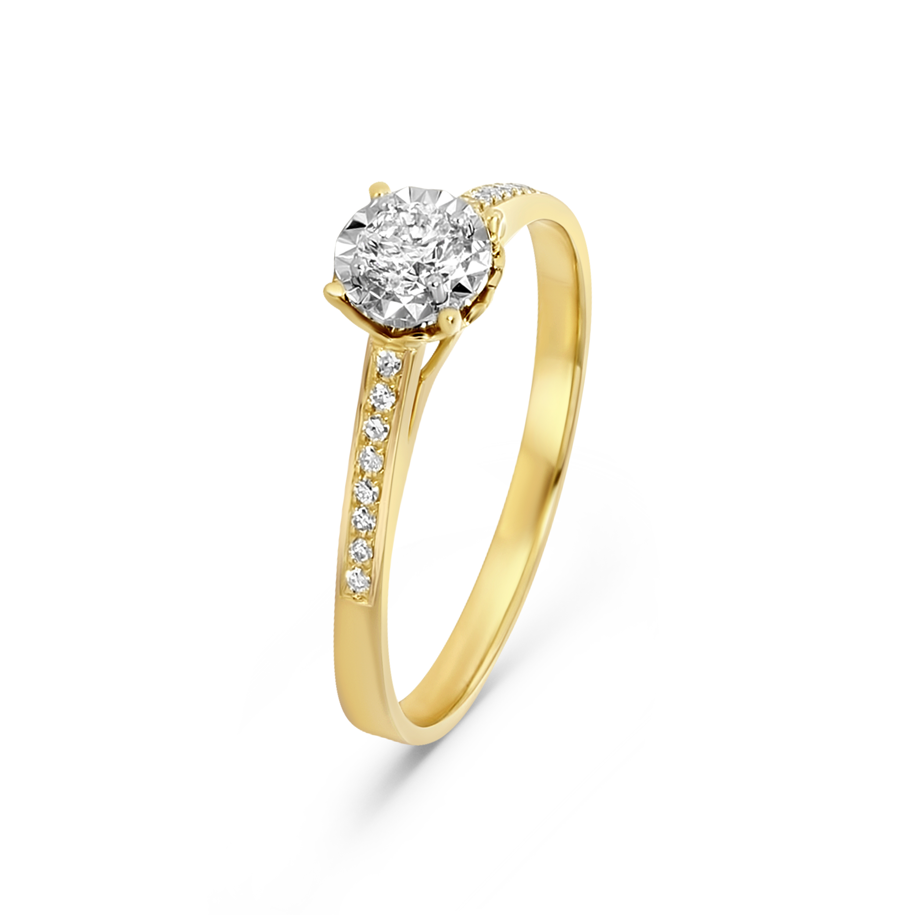 Geelgouden ring met diamanten R480-RCB61015ADI-5.5-YW
