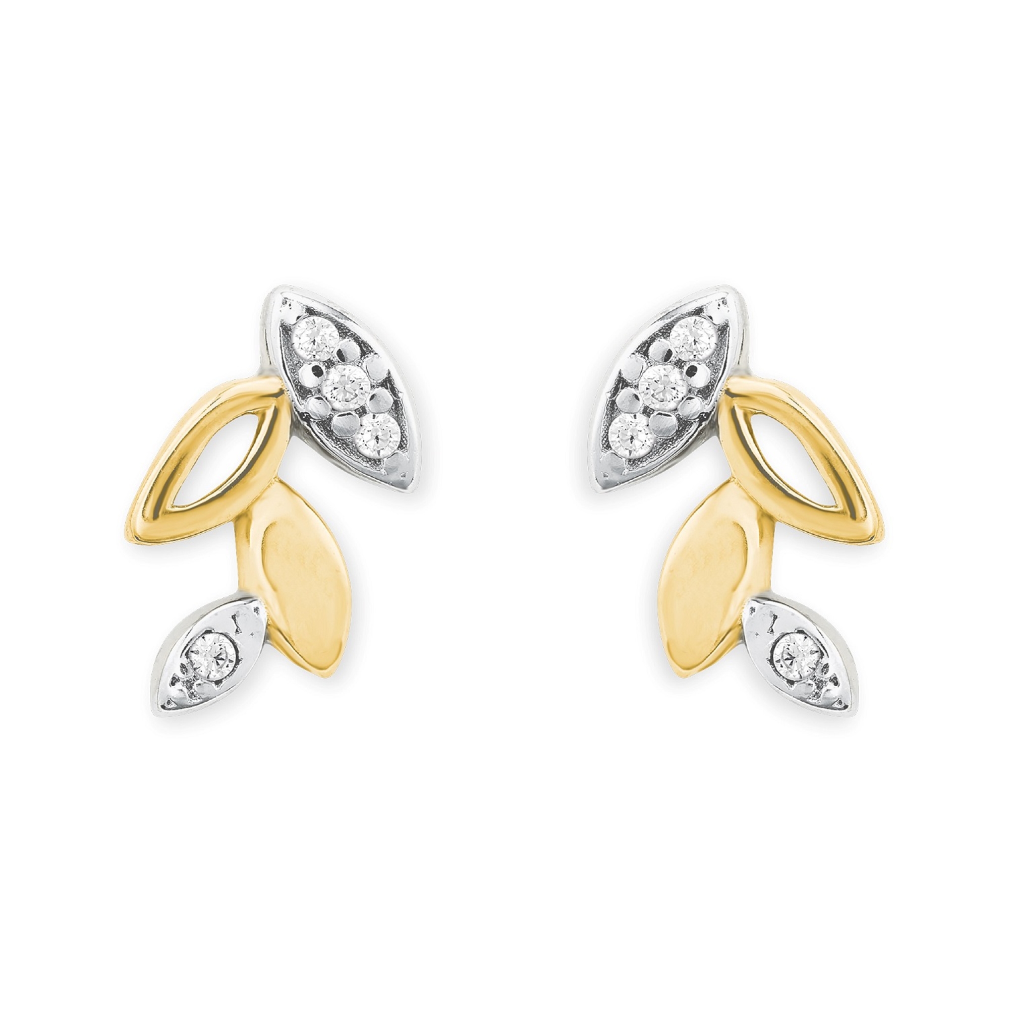 Geelgouden oorknoppen met zirkonia 2019936