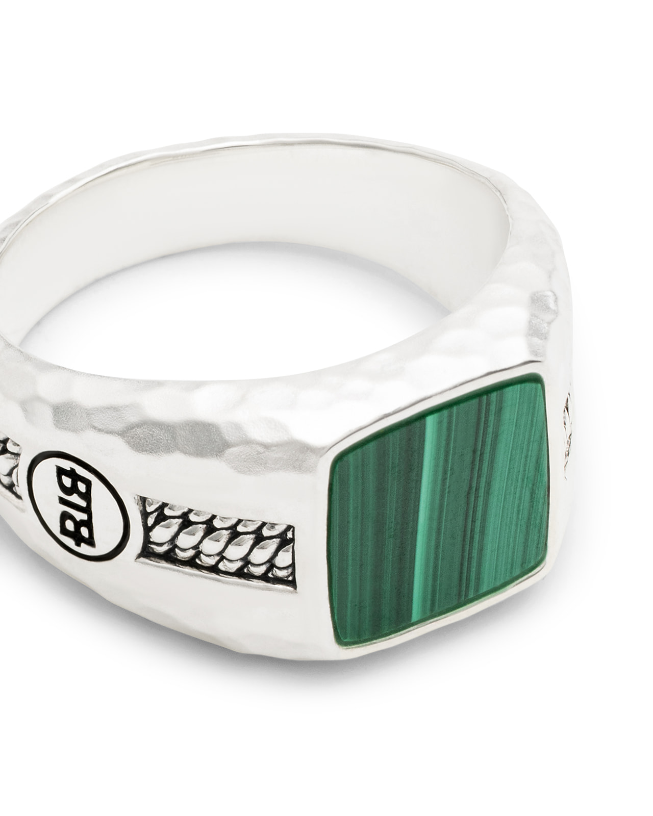 Ring Tangguh Small Malachite Silver - 046MA