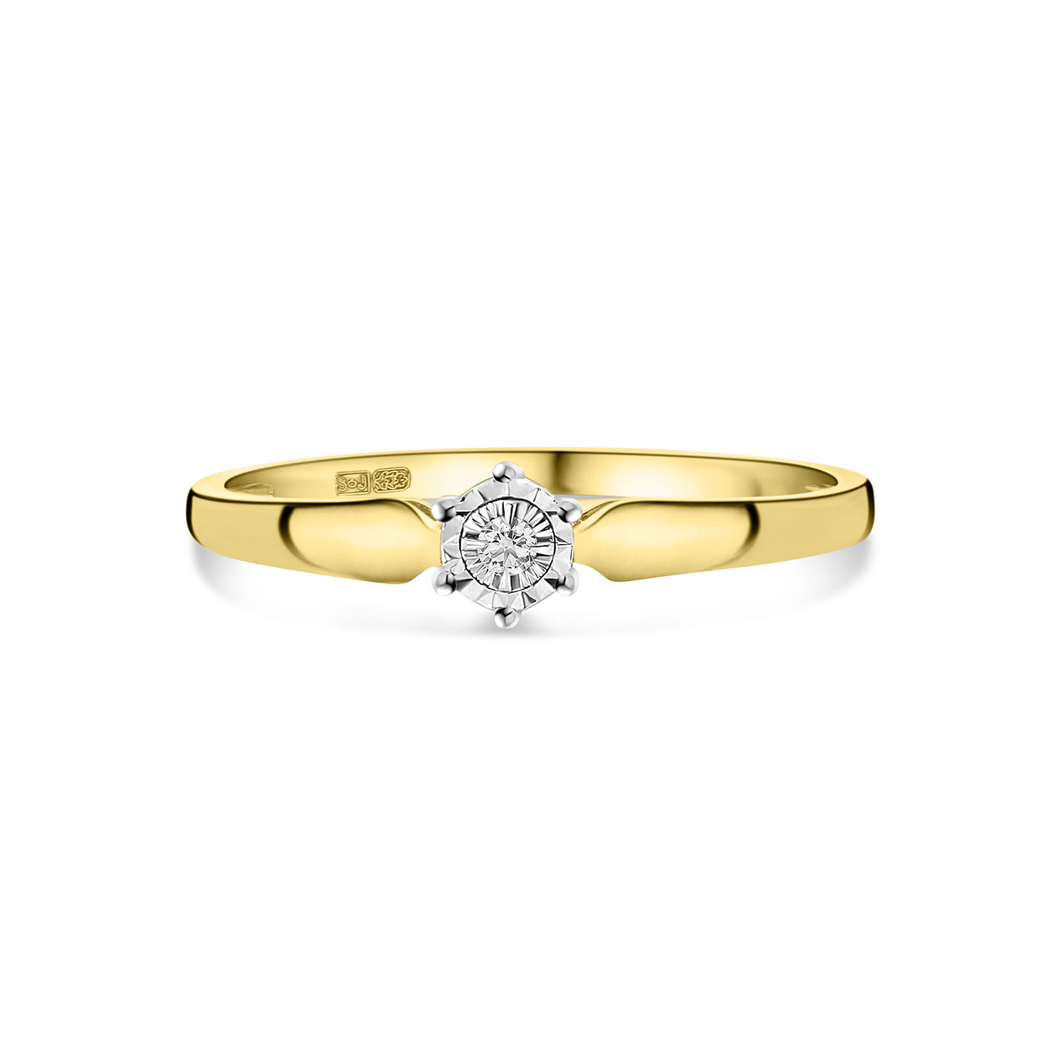 Geelgouden ring met diamant 0,2 ct. R480-RO010129ADI-YW