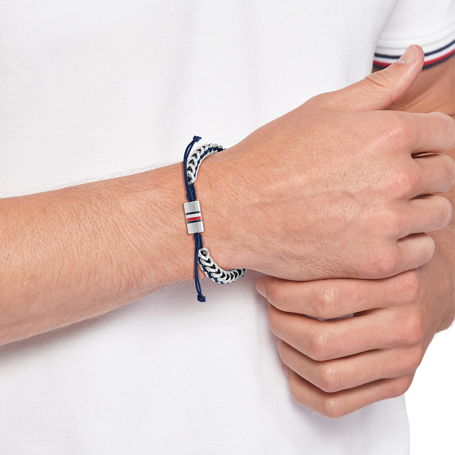 Stalen schakelarmband met logo TJ2790511