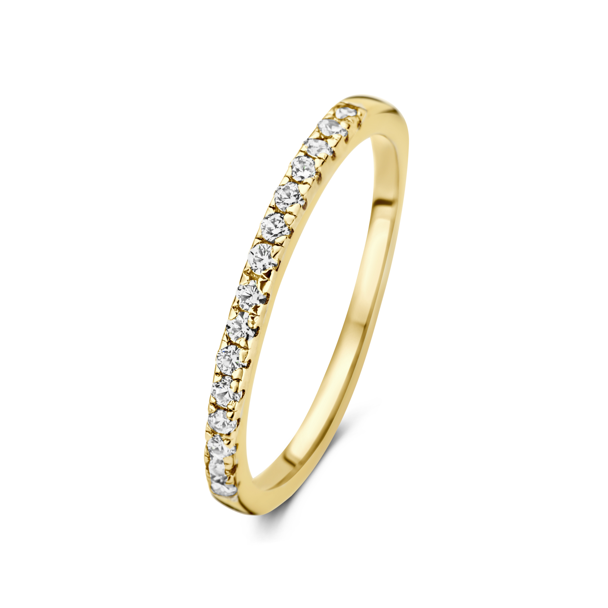 Ring van gold plated sterling zilver met zirkonia SRMR7017YW