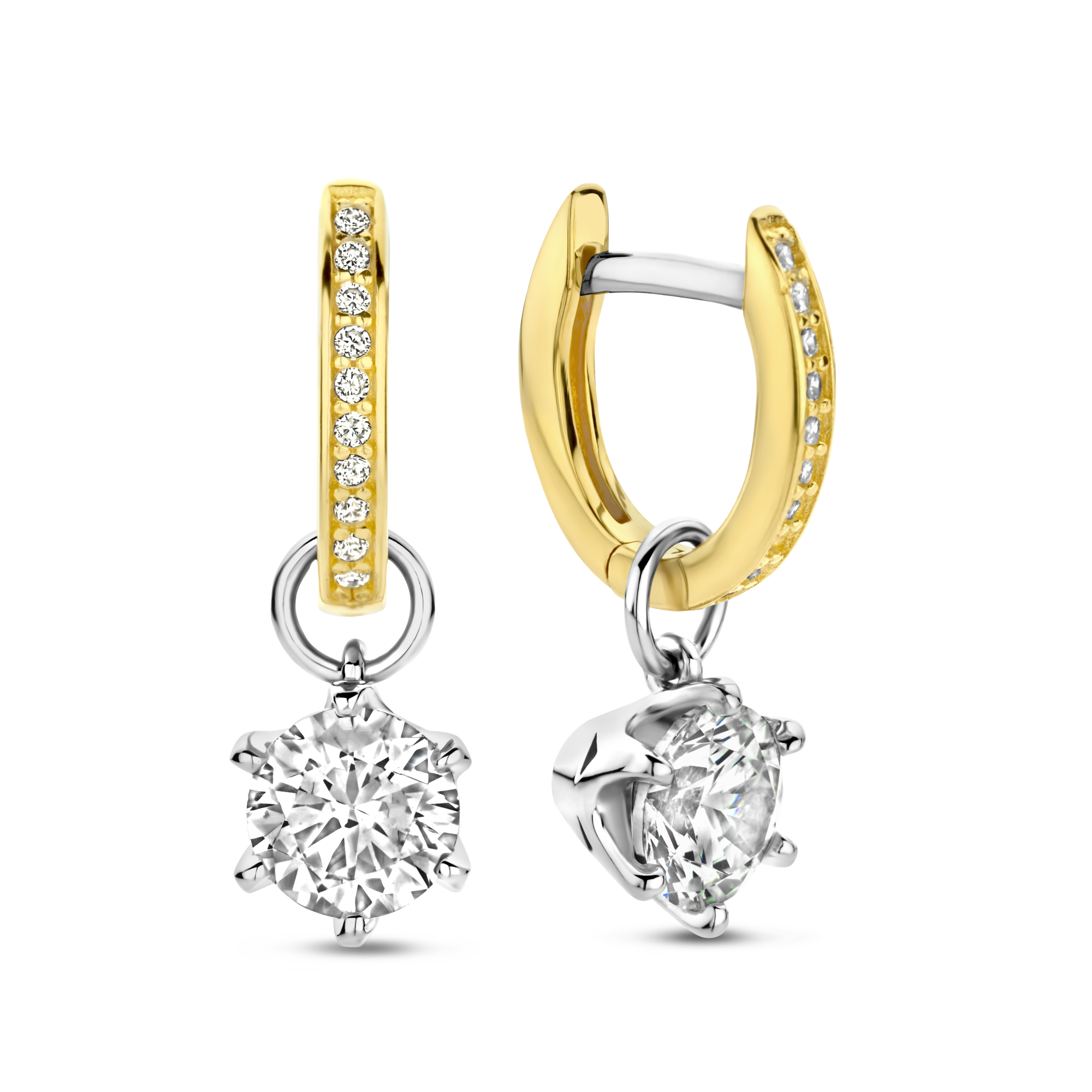 Oorringgold plated  met zirkonia - SRME7005YW