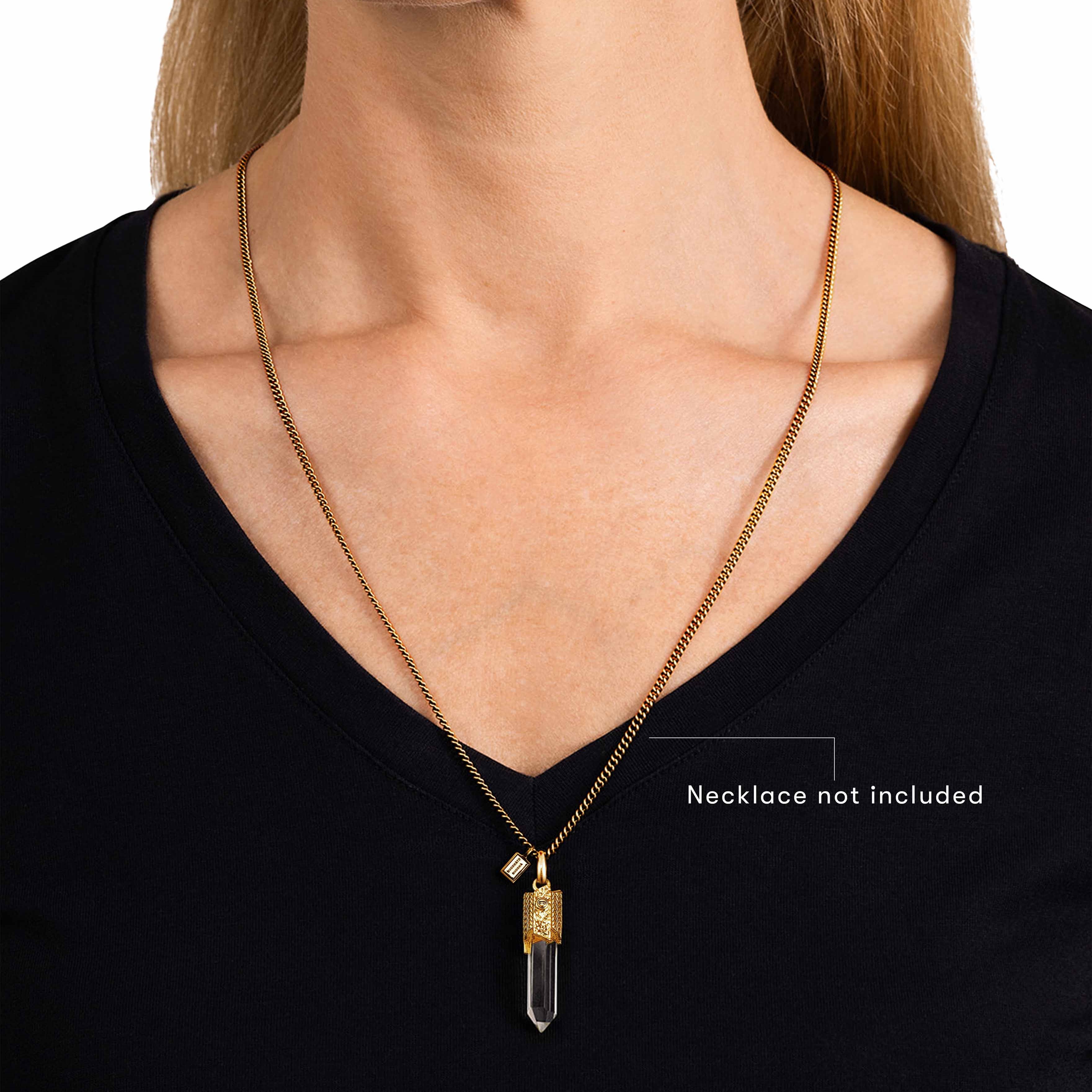 Hanger Edelsteen Gold Plated Bergkristal - 701RCGV