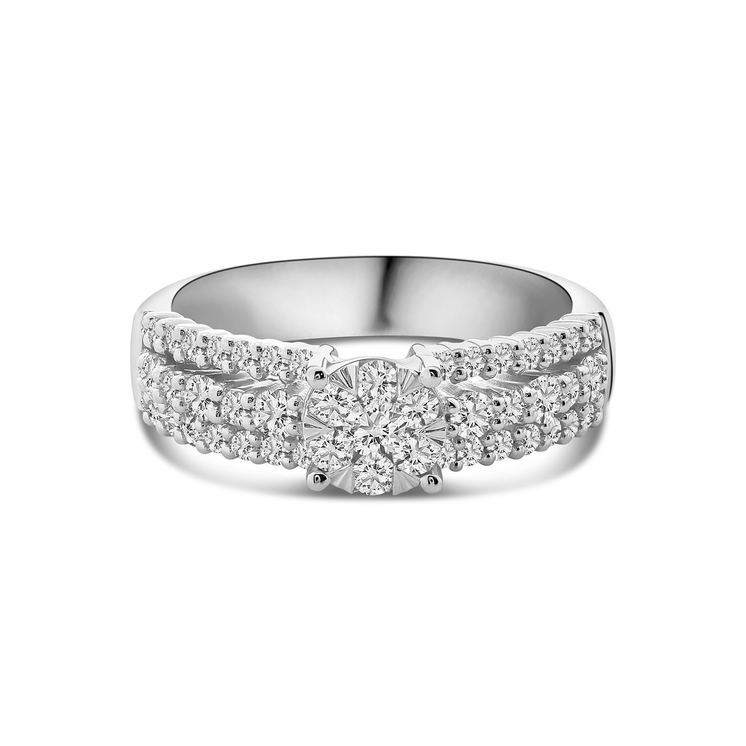 Witgouden ring met lab grown diamanten R092-66671R001-LG-W