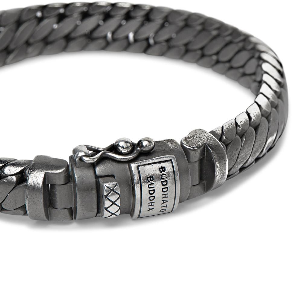 Armband Ben XS Zwart Rhodium Zilver - J070BRS