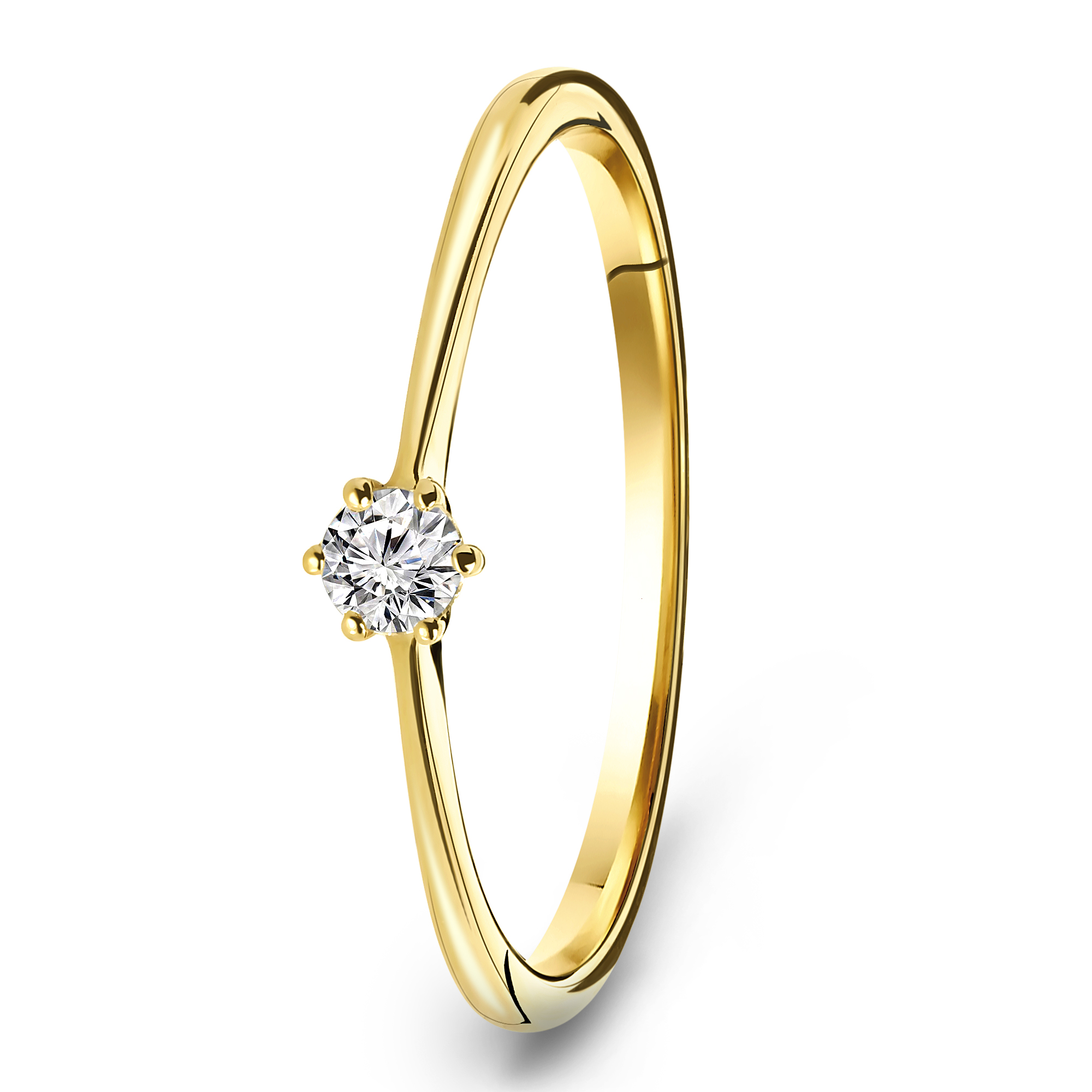 Geelgouden diamanten solitair ring