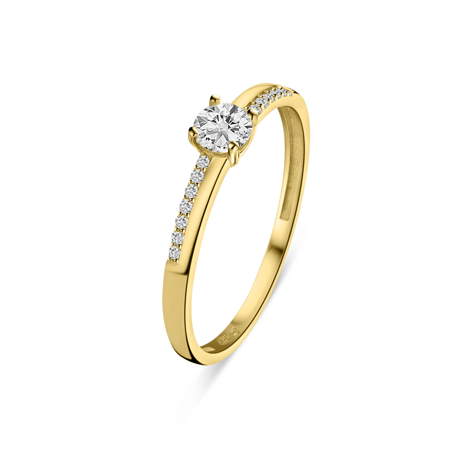 Geelgouden ring met zirkonia R122-V-VXSZR200328-FCZ-Y