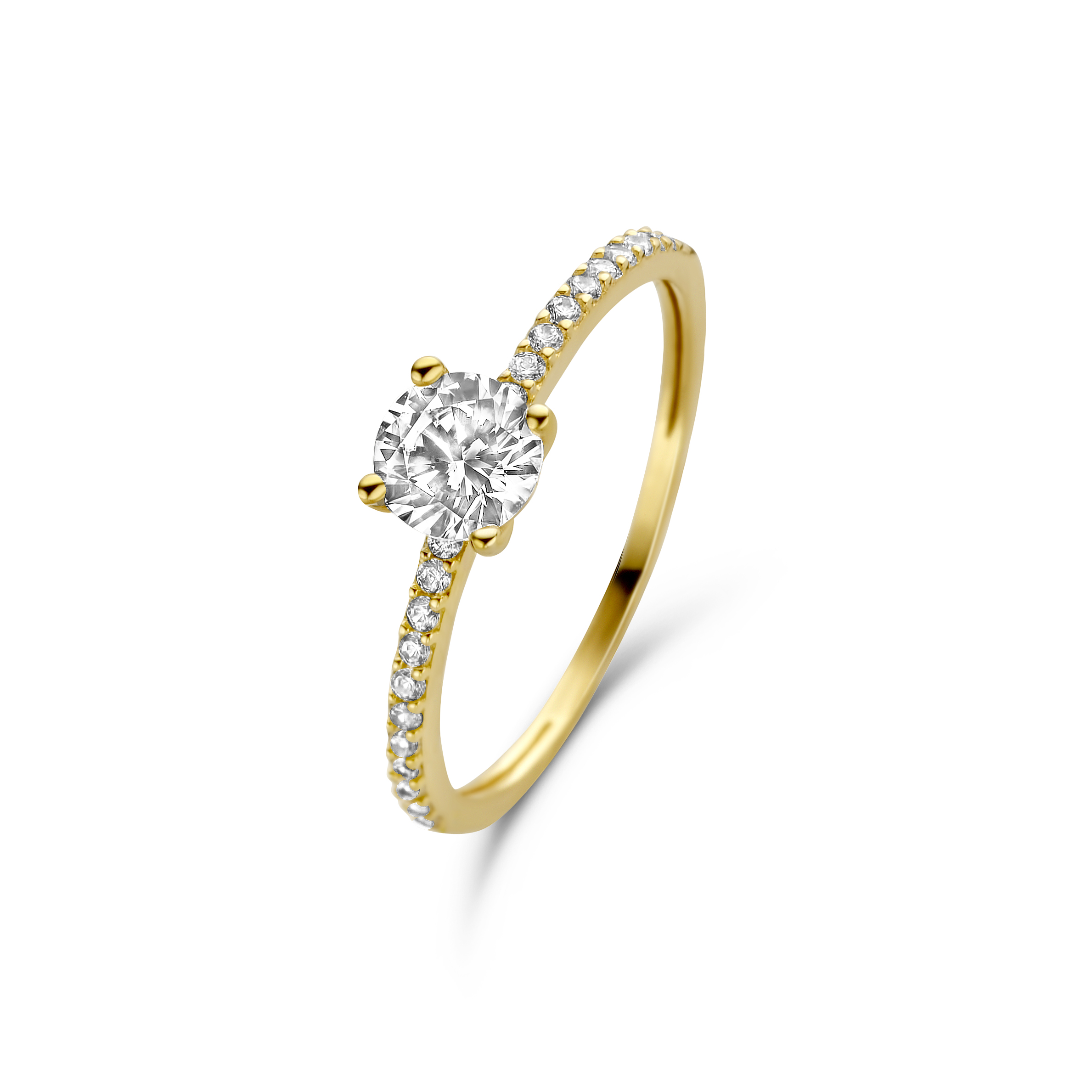 Geelgouden ring met zirkonia R122-200236-Y