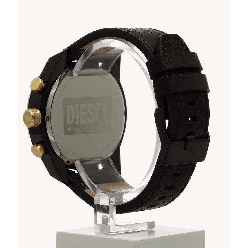 Diesel Split Chronograaf Zwart Leren Horloge