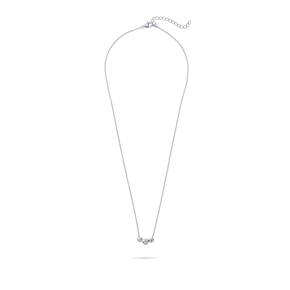 Ketting sterling zilver met zirkonia - N1040