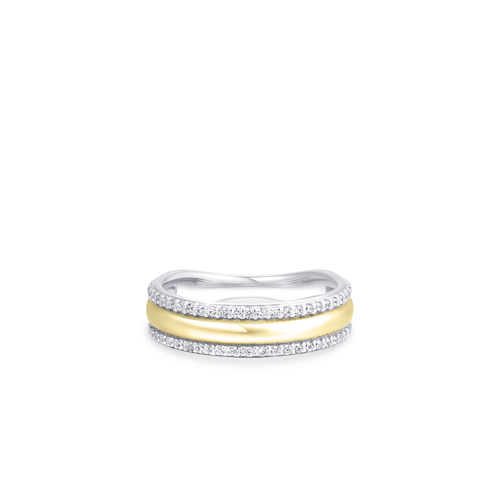 gold plated ring met zirkonia R458Y