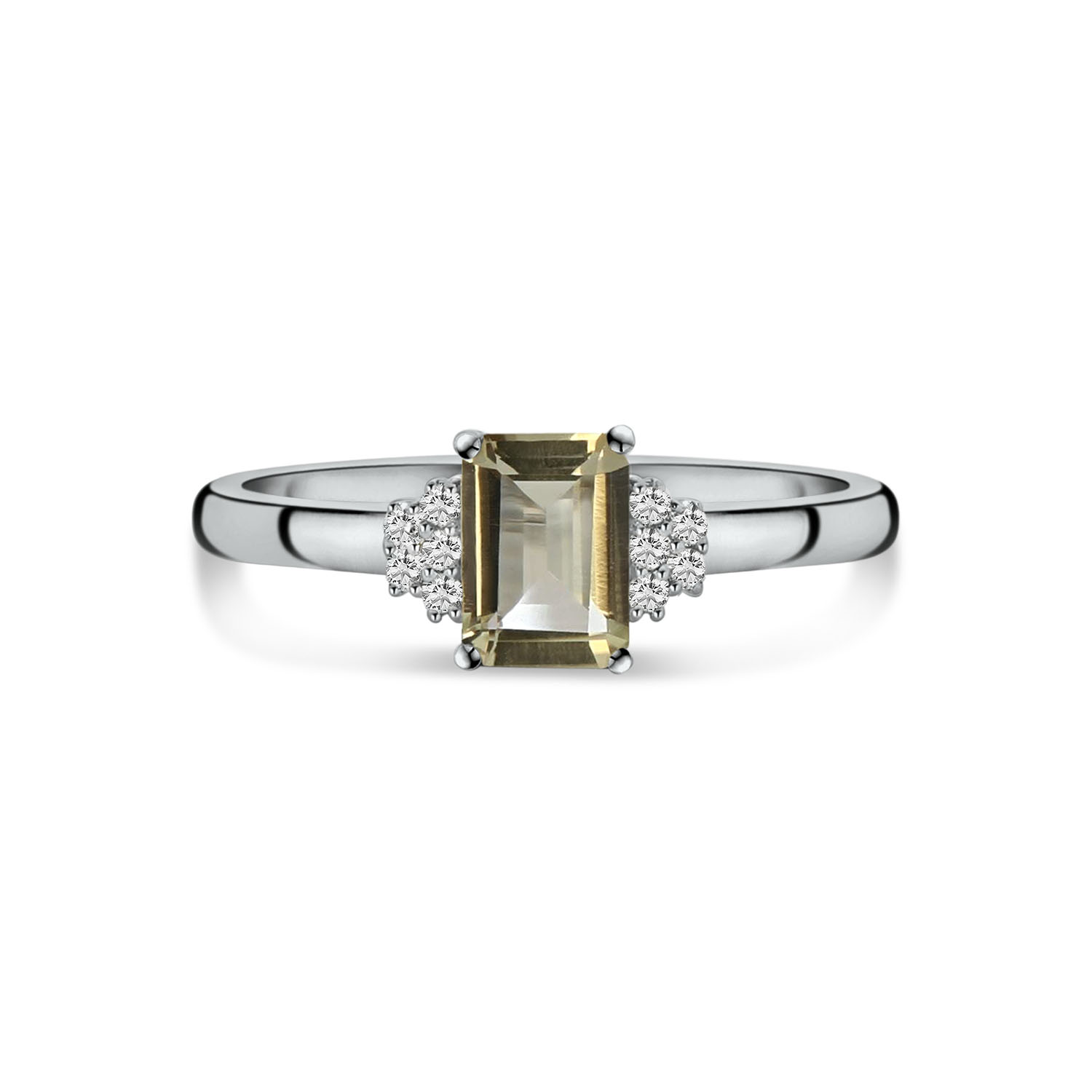 Ring met Kwarts en Lab Grown Diamant - R03743C