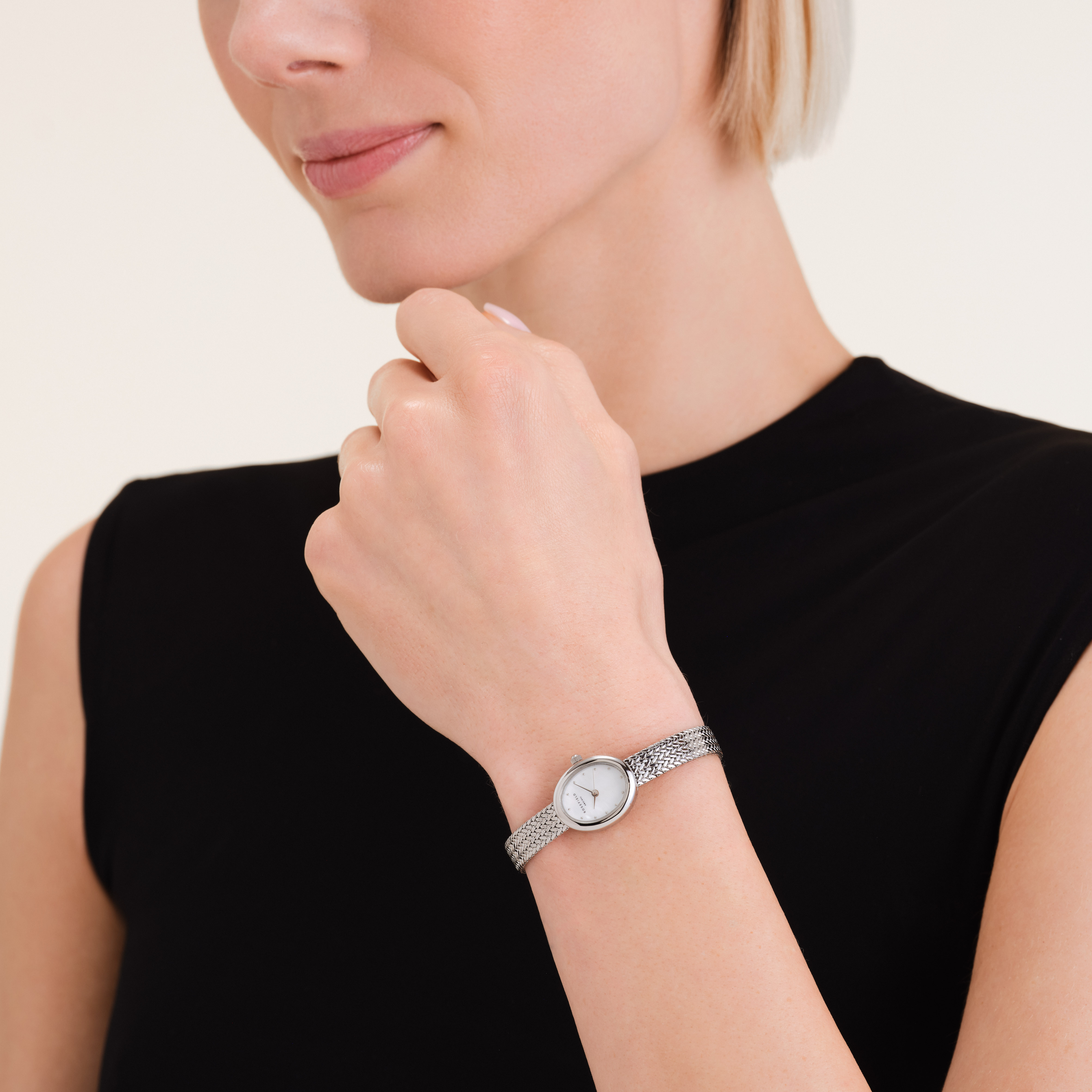 Dameshorloge Mini Oval White/Silver - MWSMS-M05