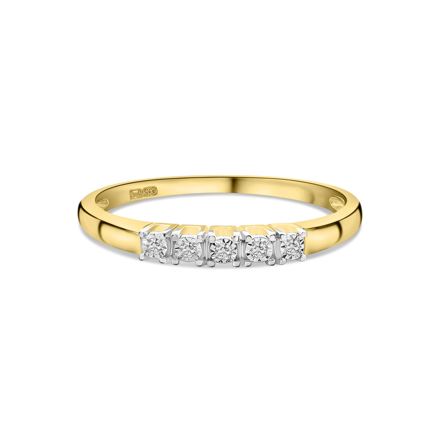 Geelgouden rijring met diamanten R480-RO100087ADI-YW