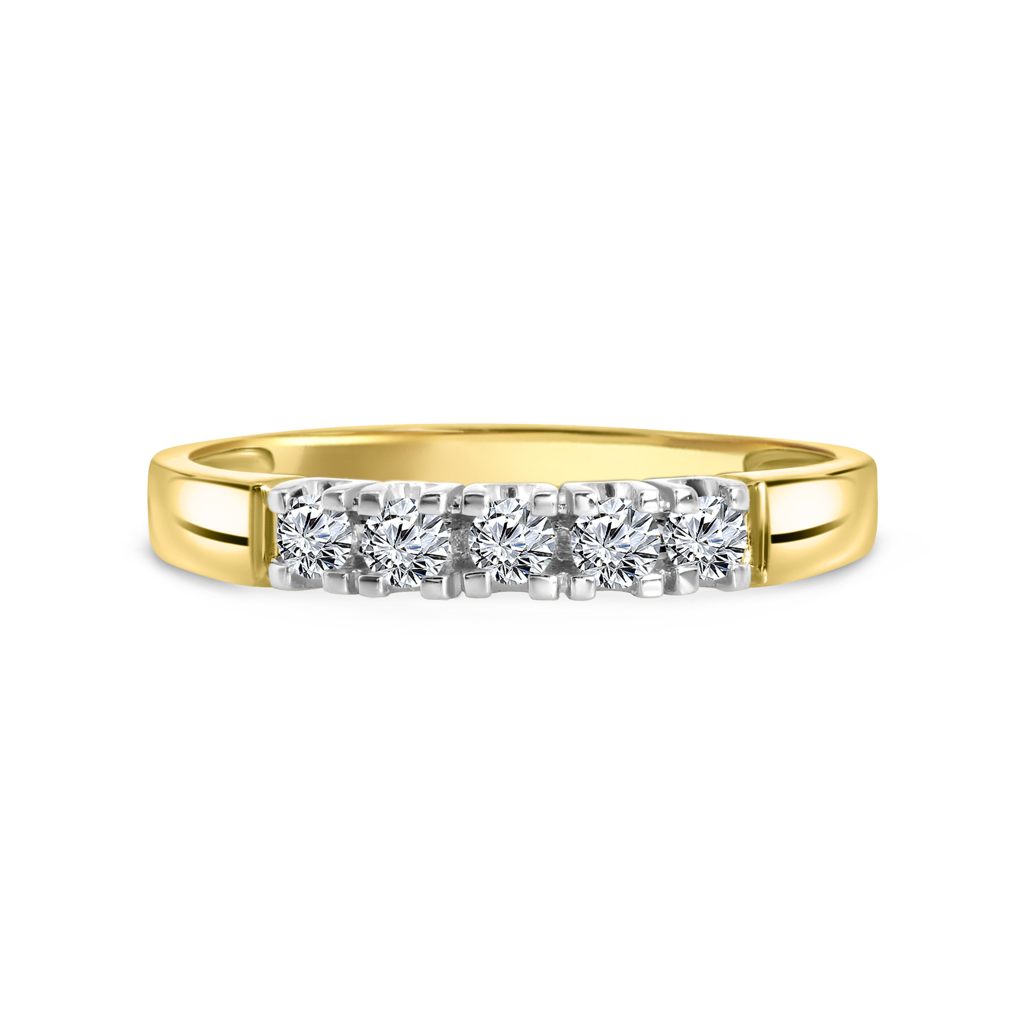 Geelgouden rijring met diamant 001648AD