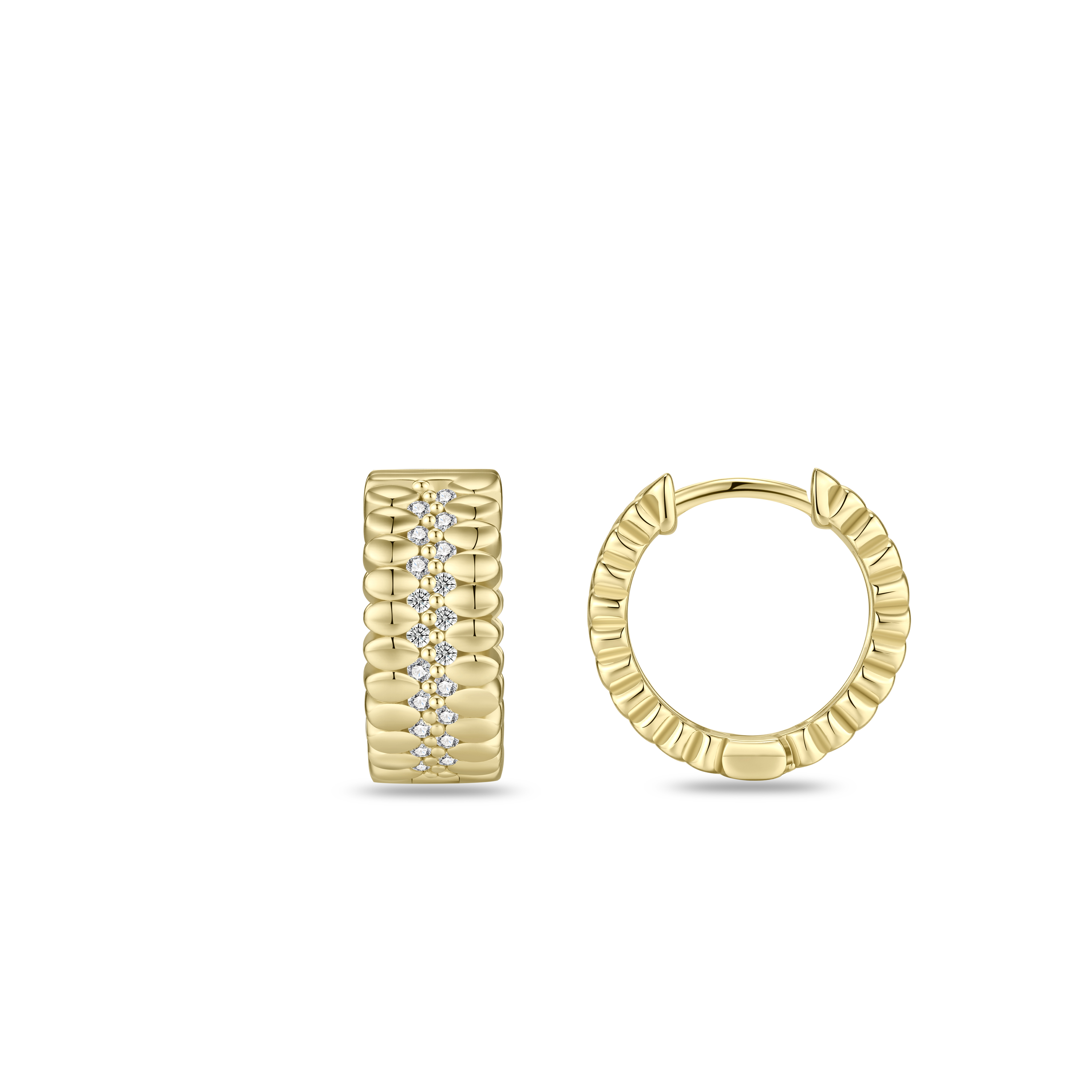 Oorringen gold plated met Zirkonia - KC1062Y