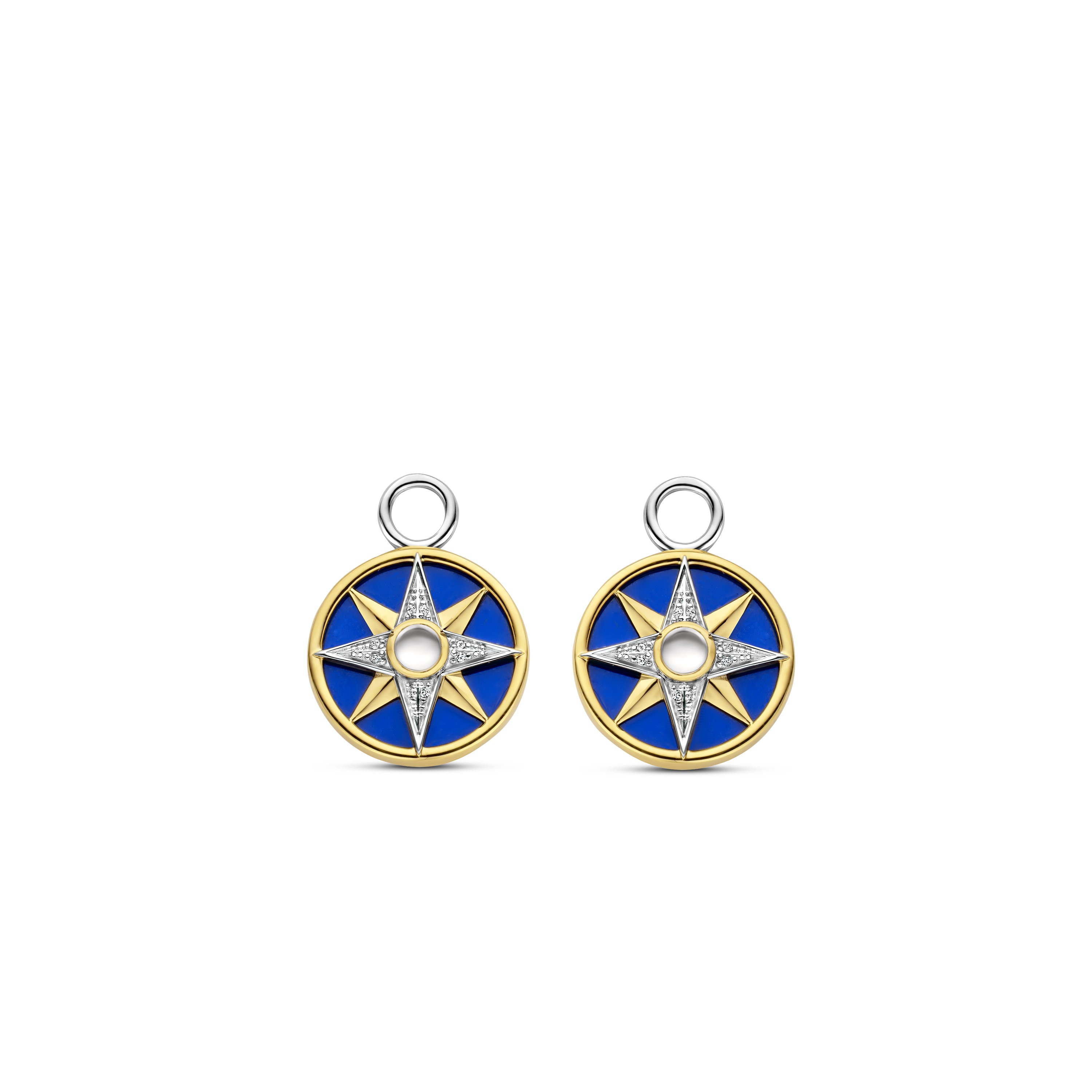 Sterling zilveren gold plated oorbedels 9267BL Sterling zilveren gold plated oorbedels 9267BL