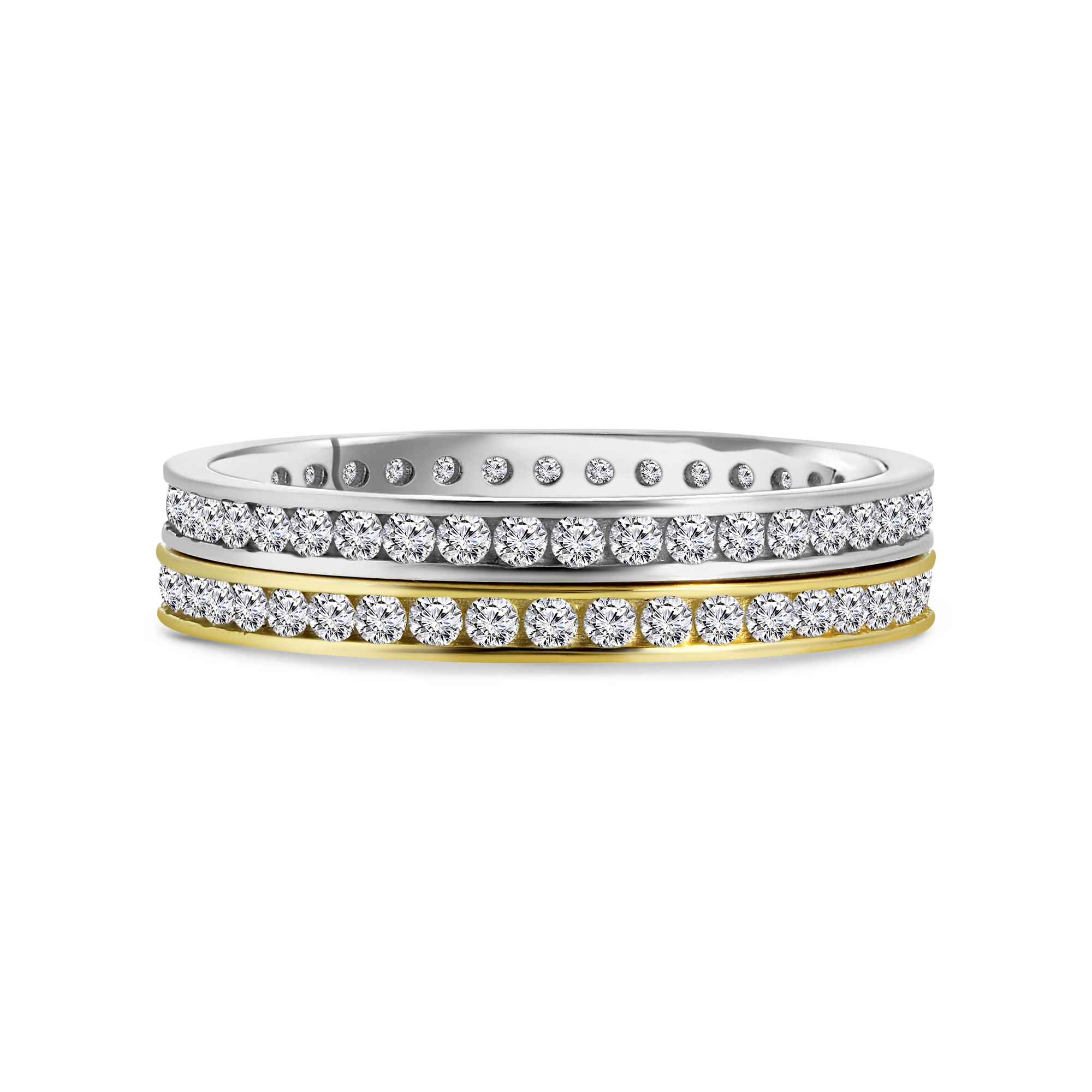Bicolor ring met zirkonia