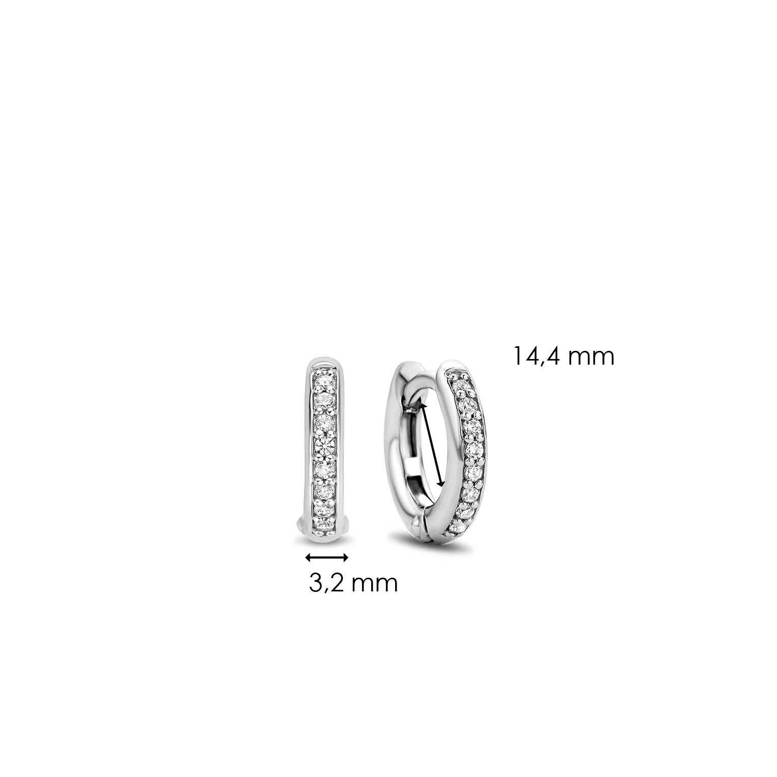 Oorringen sterling zilver met zirkonia - 7706ZI
