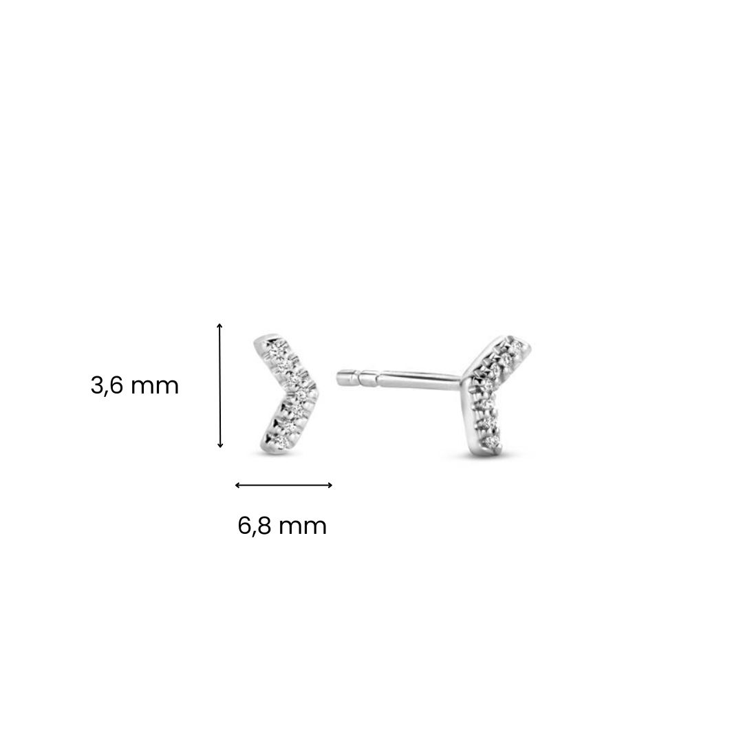 Witgouden oorknoppen fantasie met diamanten E138-ER22957-Y