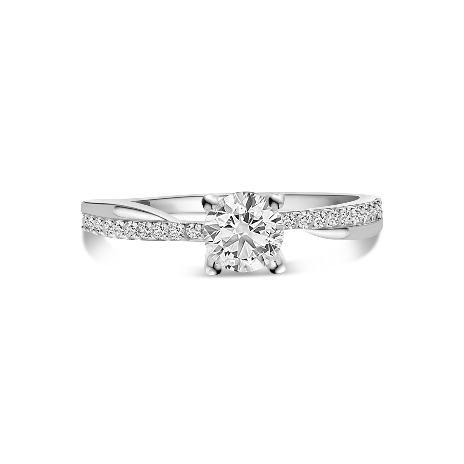 Witgouden ring met zirkonia
