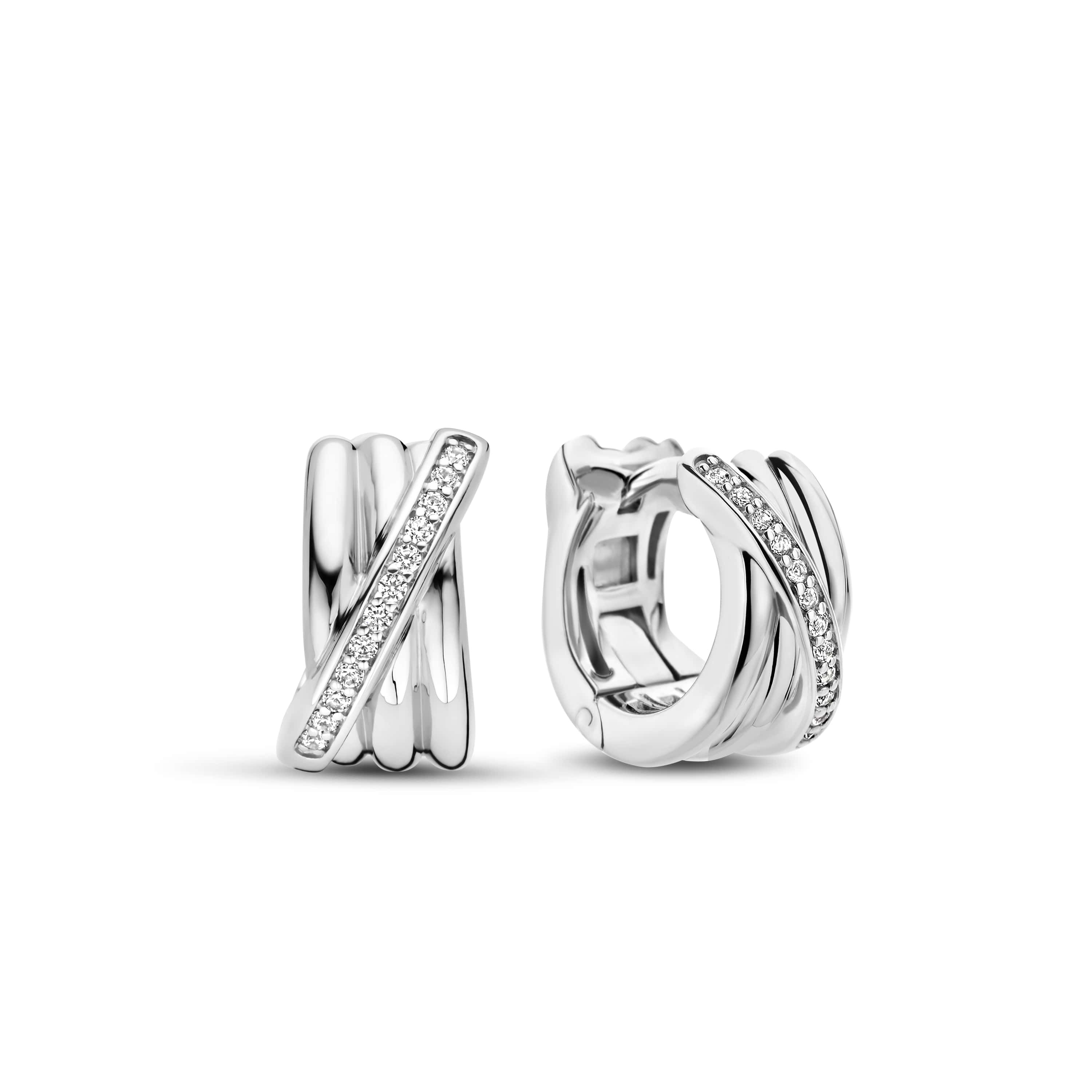 Oorringen sterling zilver met zirkonia - 7960ZI