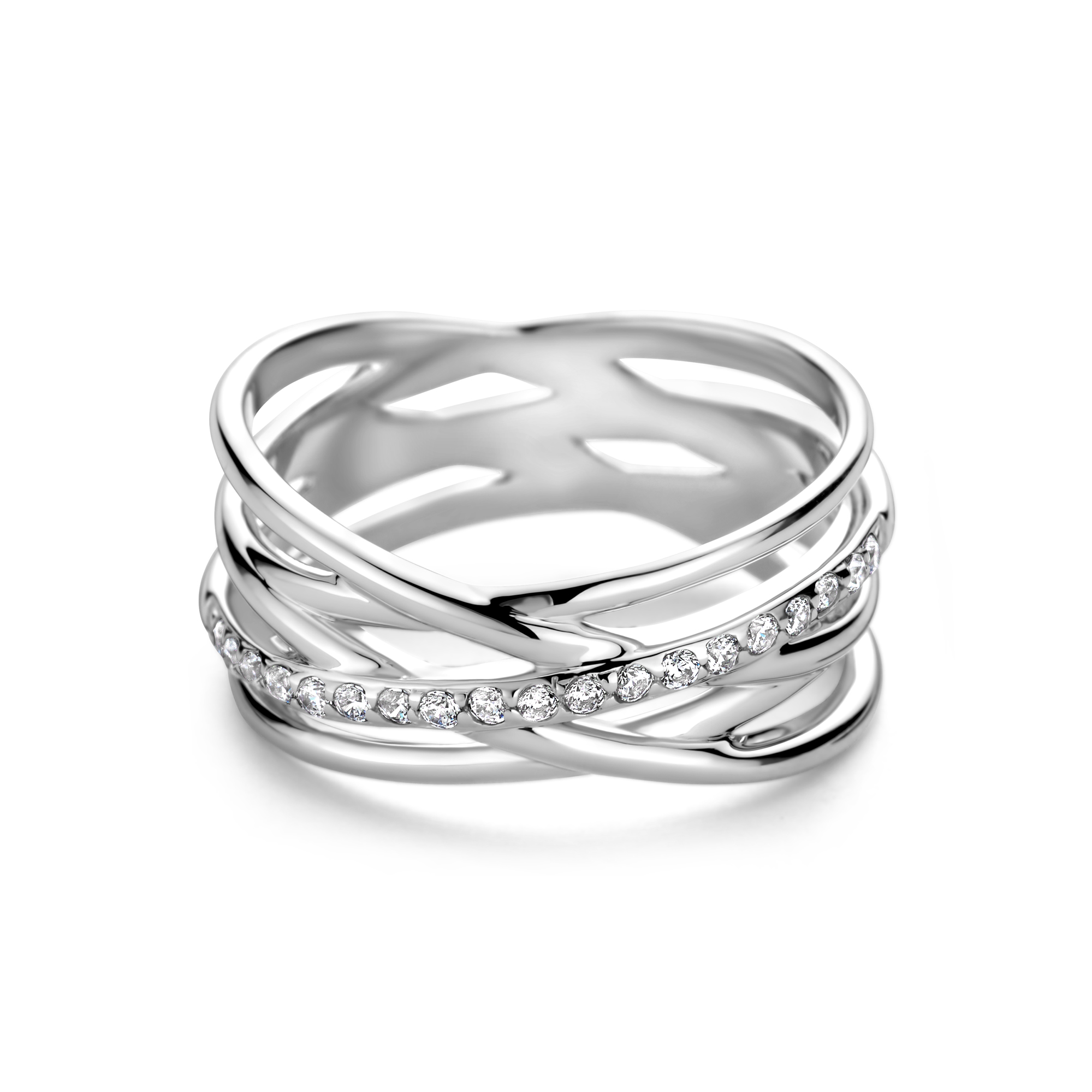 Sterling zilveren ring met zirkonia