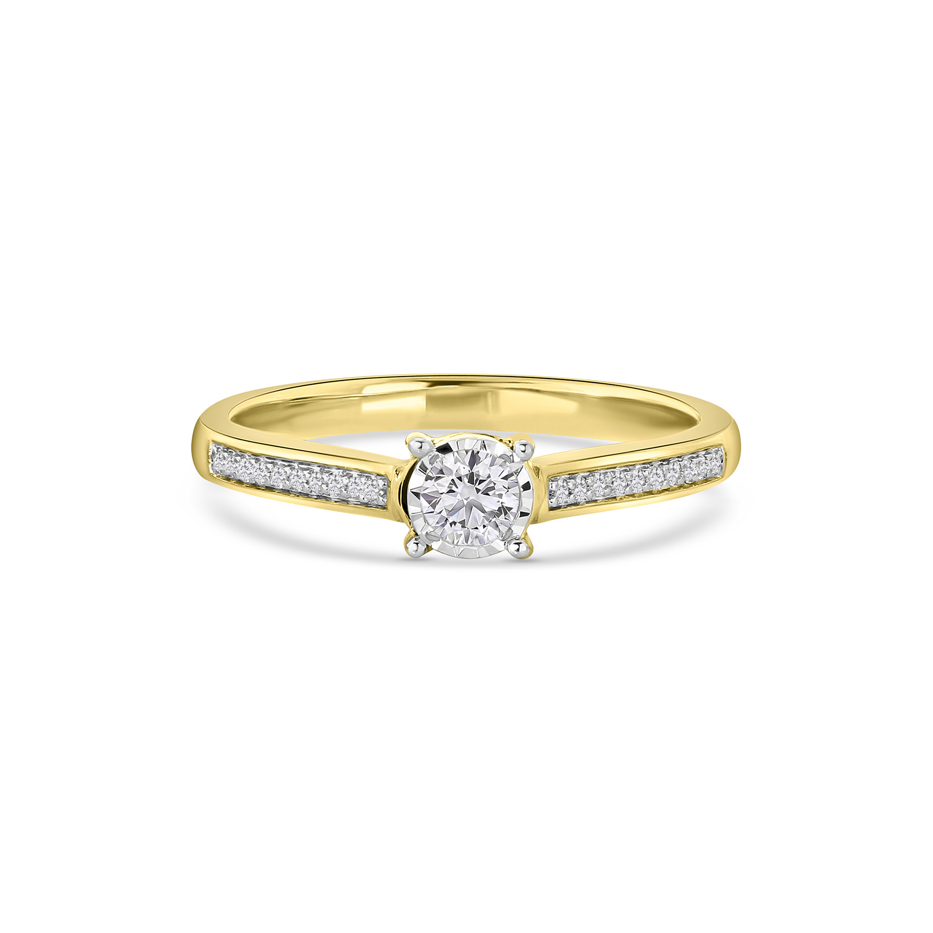 Geelgouden ring met lab grown diamanten R138-RG63784-CV-YW