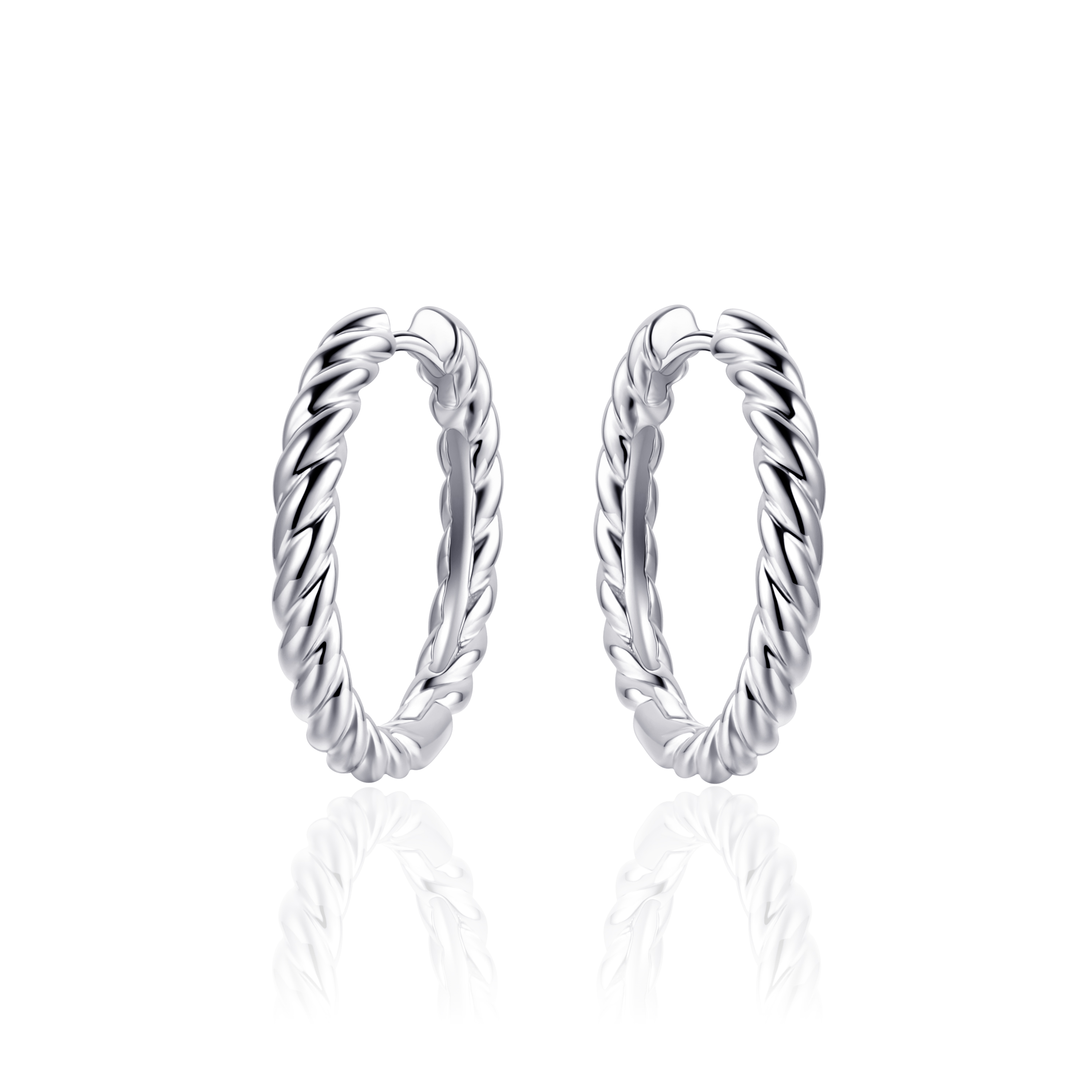 Sterling zilveren twist oorringen KCJ322
