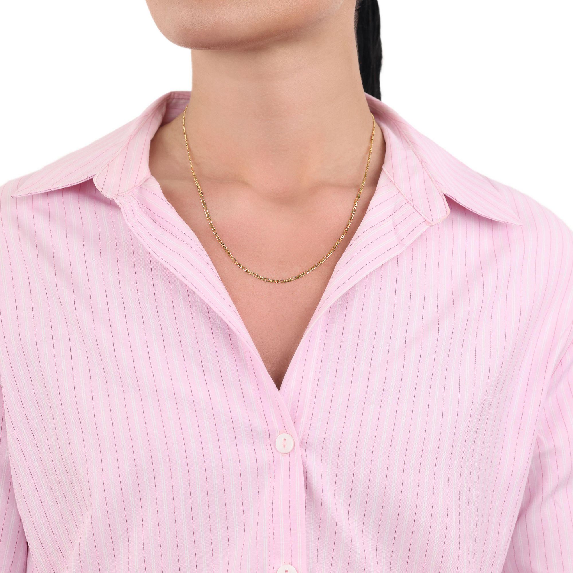 Geelgouden collier met Figaro schakel N484-2100330