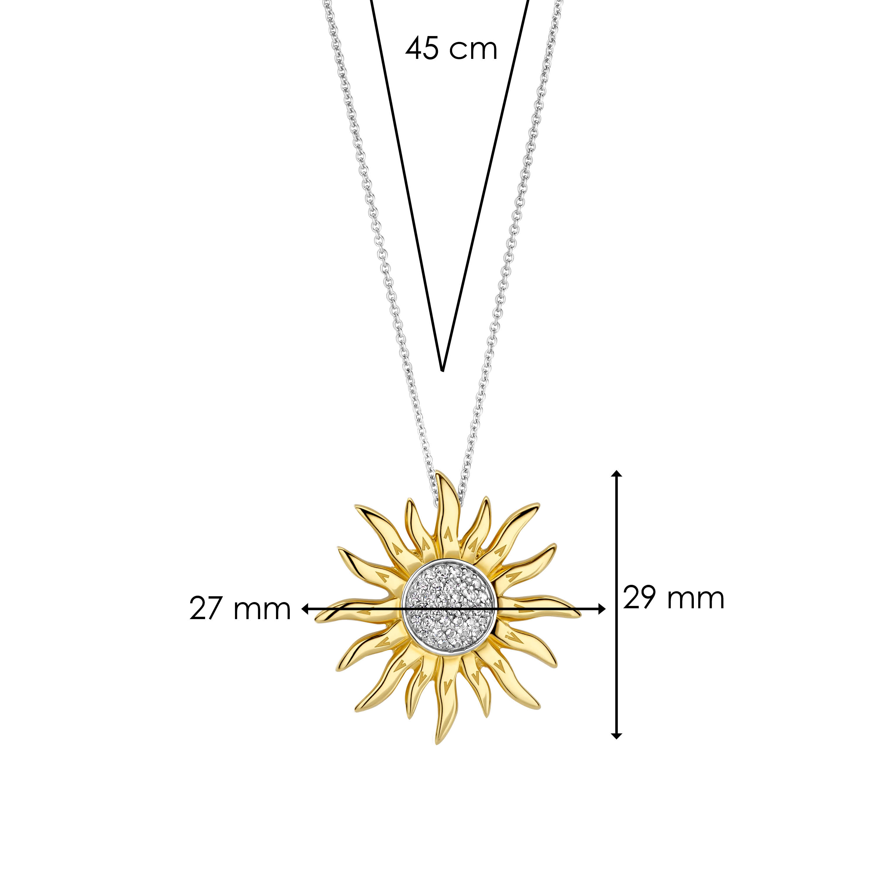 Ketting van gold plated  met hanger 6832ZY