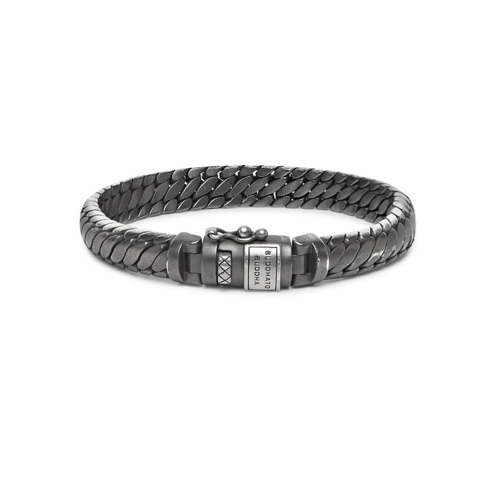 Armband Ben XS Zwart Rhodium Zilver - J070BRS