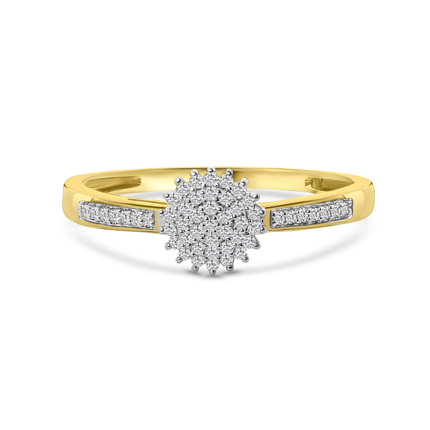 Geelgouden ring met diamanten rond R138-RG81379-Y